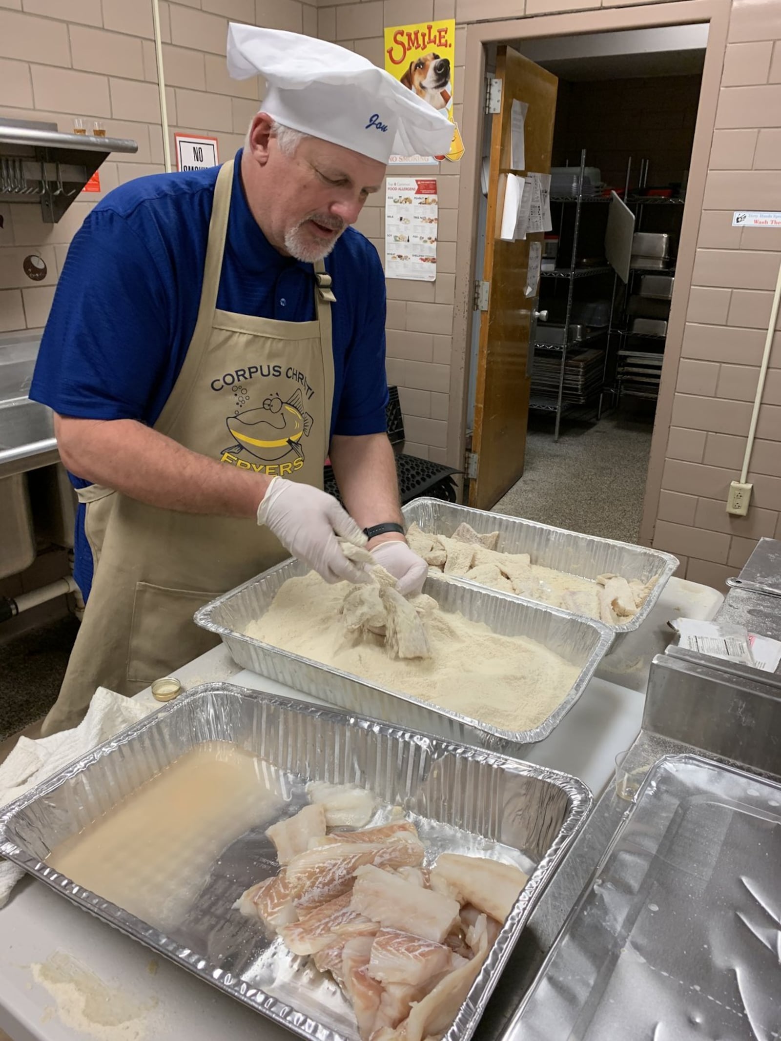 The Corpus Christi Fryers are a group of Corpus Christi parents who banded together in 1990 over deep fried, golden flaky fish as a way to fund the athletic association at Corpus Christi School to purchase equipment, uniforms and pay league fees. They are the group behind some of Dayton’s biggest and best fish fry events. ALEXIS LARSEN/CONTRIBUTED