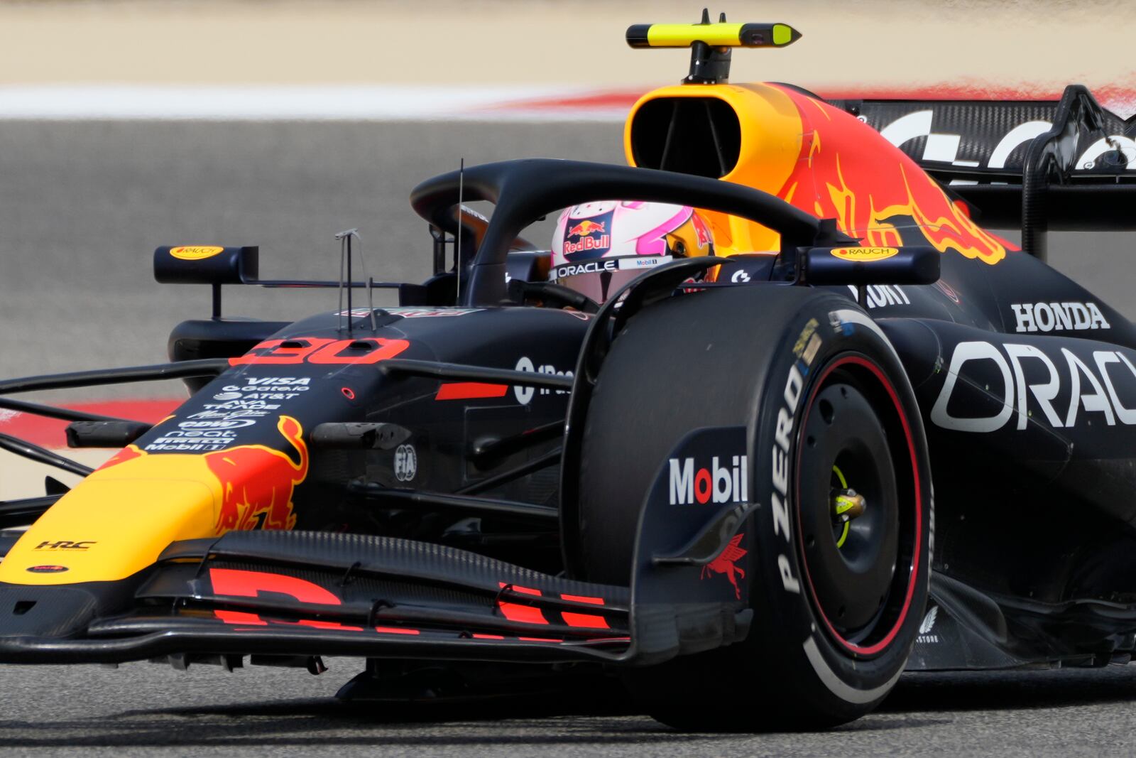 Red Bull driver Liam Lawson of New Zealand in action during a Formula One pre-season test at the Bahrain International Circuit in Sakhir, Bahrain, Wednesday, Feb. 26, 2025. (AP Photo/Darko Bandic)