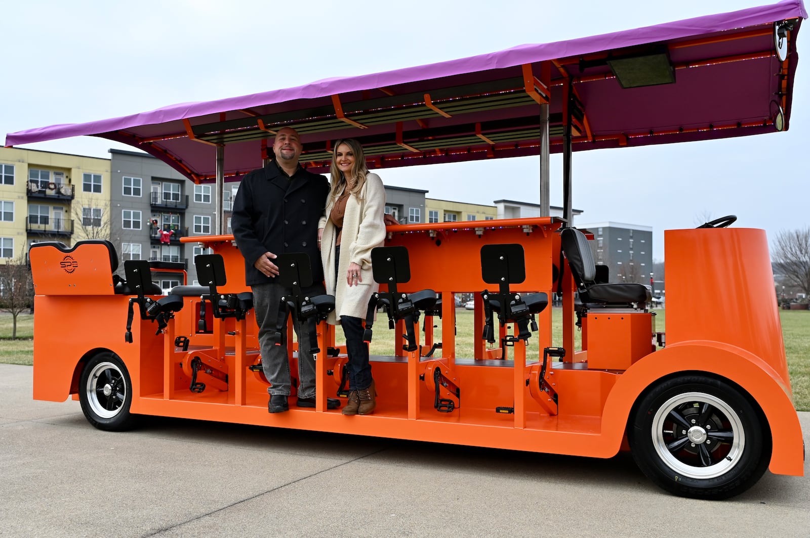 The Pour House Pedal, Hamilton’s first pedal wagon, is owned by Pour House co-owners Rafael and Toni Salem. The Pour House Pedal launches this spring. MICHAEL D. PITMAN/FILE