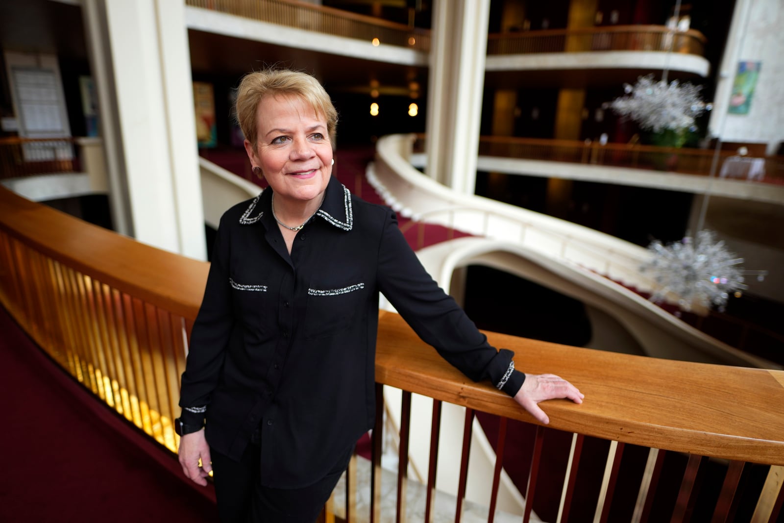 Conductor Marin Alsop poses for a portrait at the Metropolitan Opera on Wednesday, April 17, 2024, in New York. She will conduct the "Concert for Peace" May 29, 2025 at the Schuster Center. (Photo by Charles Sykes/Invision/AP)