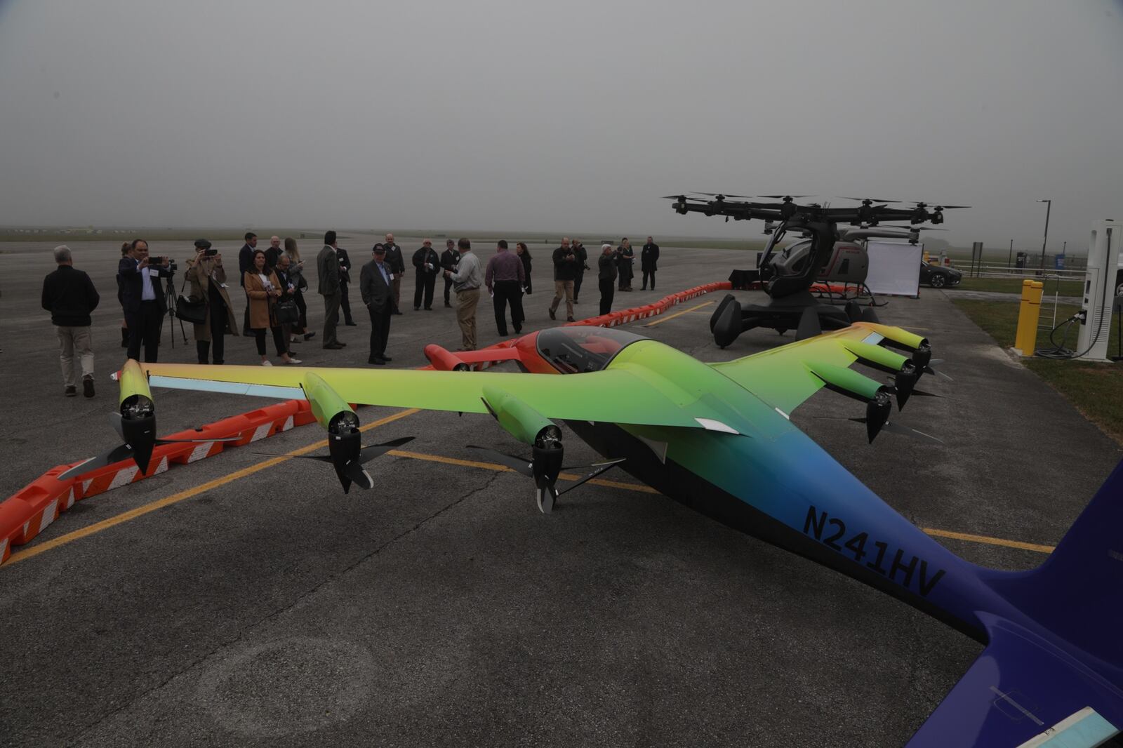 The Springfield-Beckley Municipal Airport hosted the 2021 Ohio Advanced Air Mobility Showcase Wednesday, Nov. 10, 2021. The leading companies in the field of advanced air mobility, or flying cars, were on hand to showcase their work for local, state and National officials. BILL LACKEY/STAFF