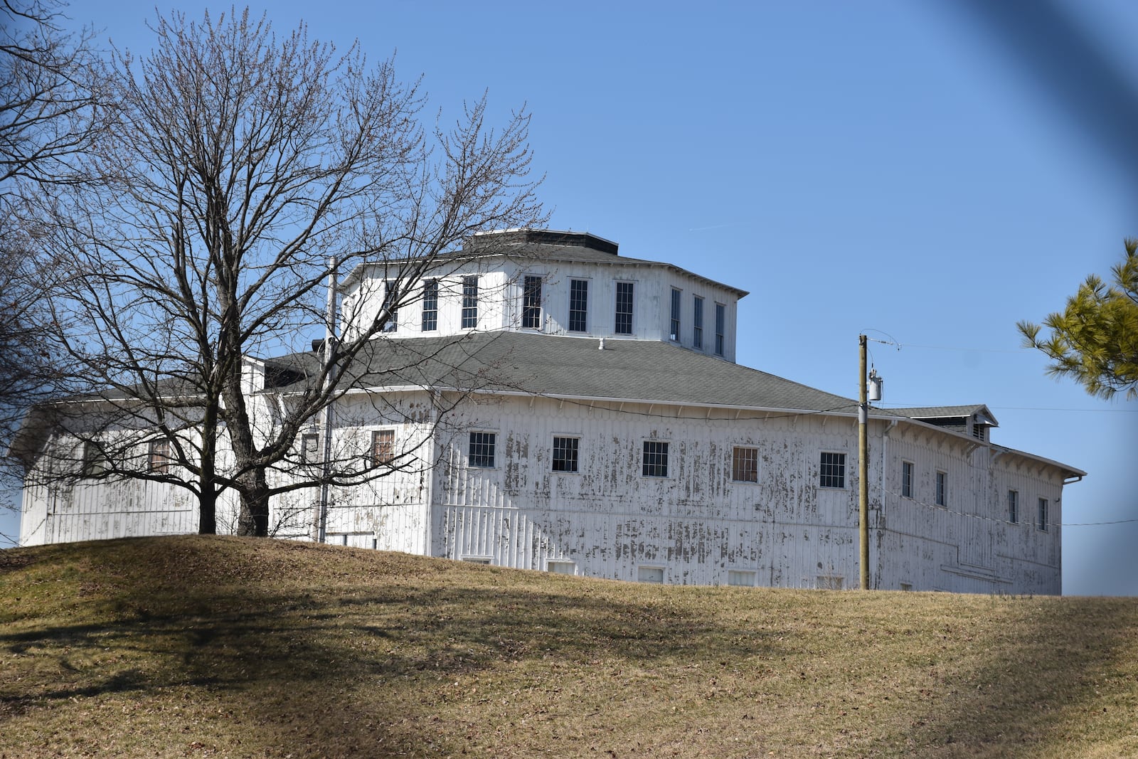 The Roundhouse building on the former Montgomery County Fairgrounds site on South Main Street in Dayton. CORNELIUS FROLIK / STAFF