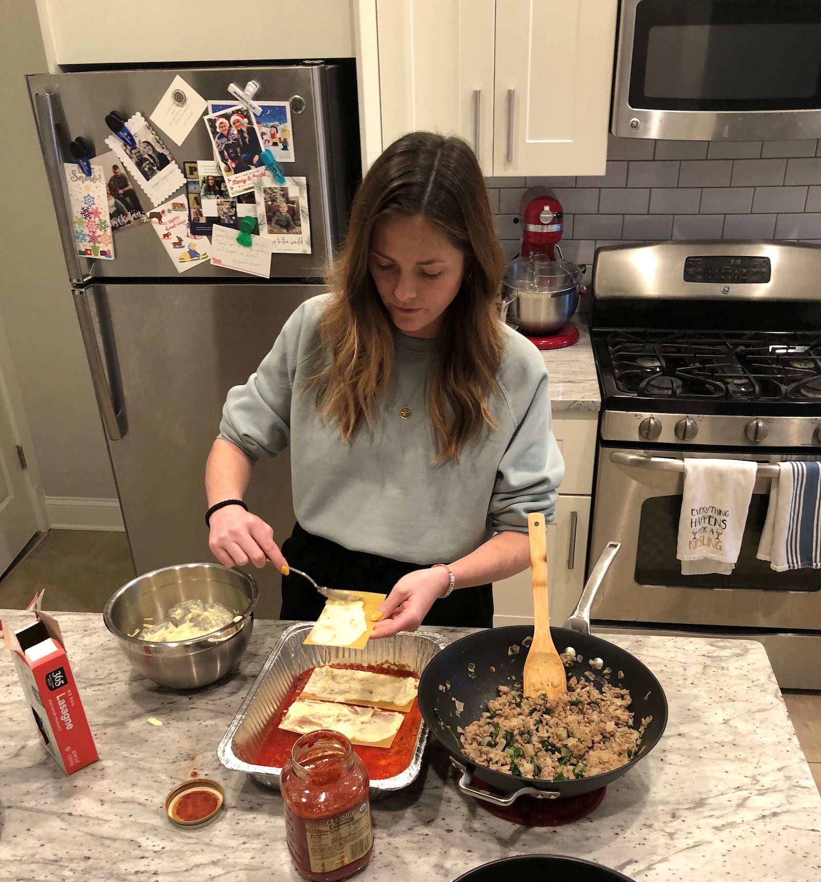 Kinsey Brown and her sister Haley live and work in Washington DC. Kinsey is now a "regional leader" for Lasagna Love and enjoys making meals for others in her kitchen and delivering them. CONTRIBUTED