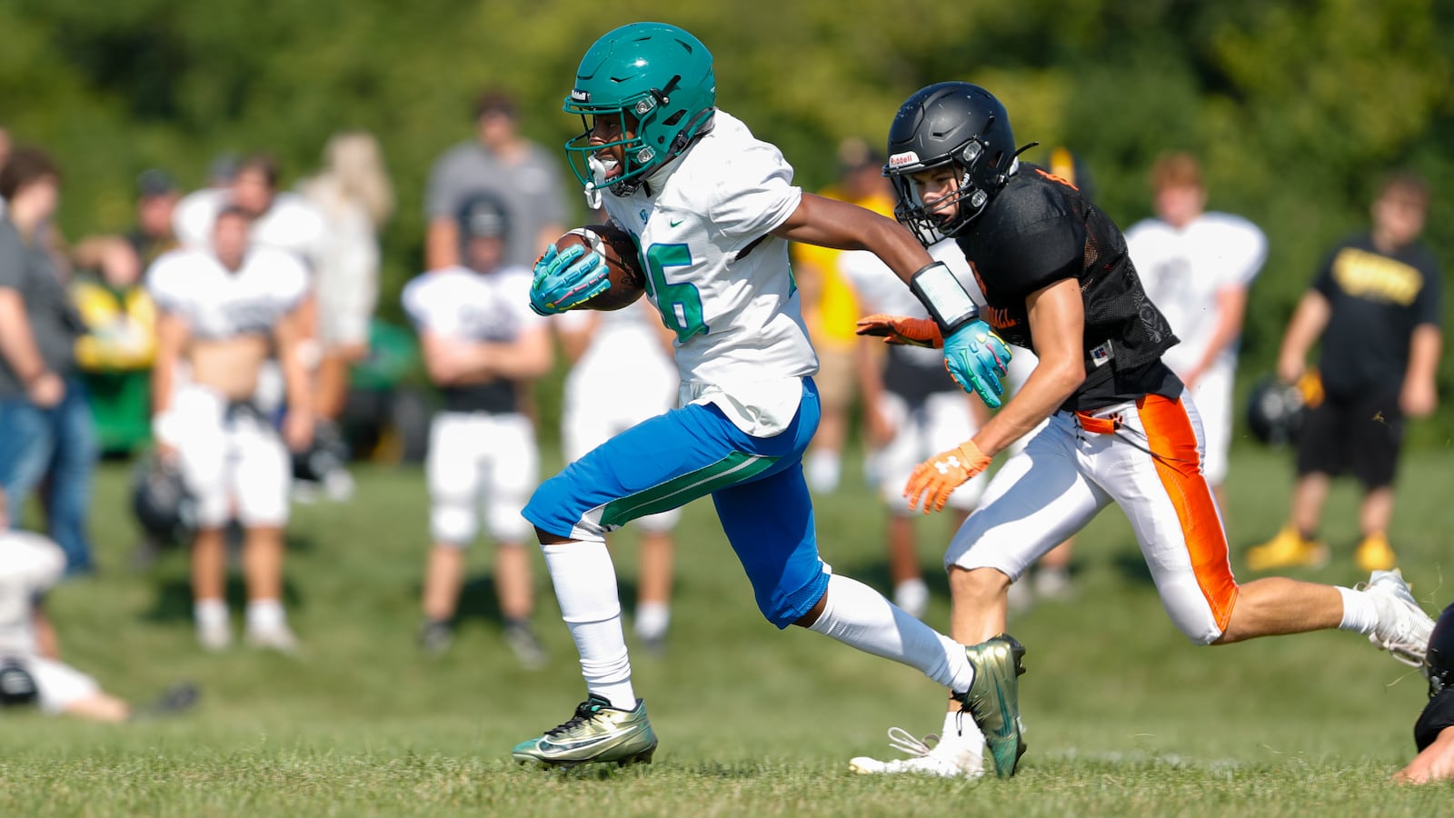 Chaminade-Julienne, Minster and Springfield Shawnee scrimmaged on Saturday in Springfield. Michael Cooper/CONTRIBUTED