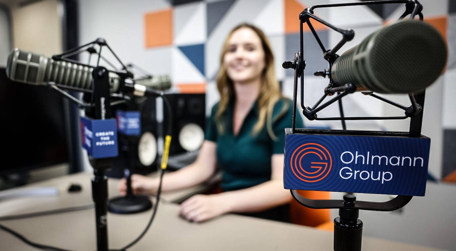 The Ohlmann Group moved into their new office on 2nd Street in Dayton with a studio used for podcasts. JIM NOELKER/STAFF