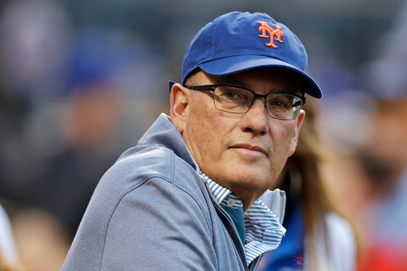 FILE - New York Mets owner Steve Cohen waits for the team's baseball game against the Los Angeles Dodgers, Wednesday, Aug. 31, 2022, in New York. (AP Photo/Adam Hunger, File)