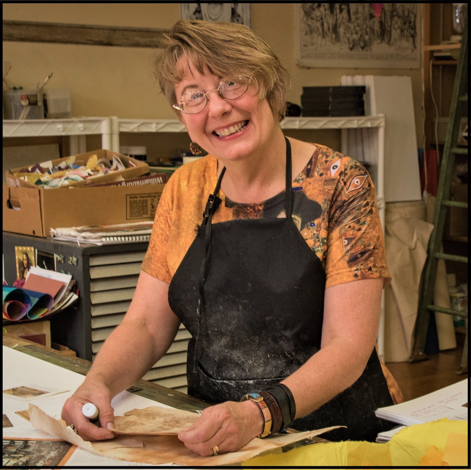 Artist Marsha Pippenger in her studio. She is the current president of the Dayton Society of Artists. Contributed