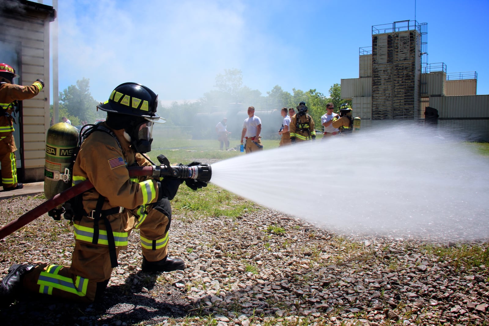 932nd Airlift Wing firefighters trained on core special skills particular to their jobs on May 21, 2017, at Scott Air Force Base, Illinois.  (U.S. Air Force photo by Lt. Col. Stan Paregien)