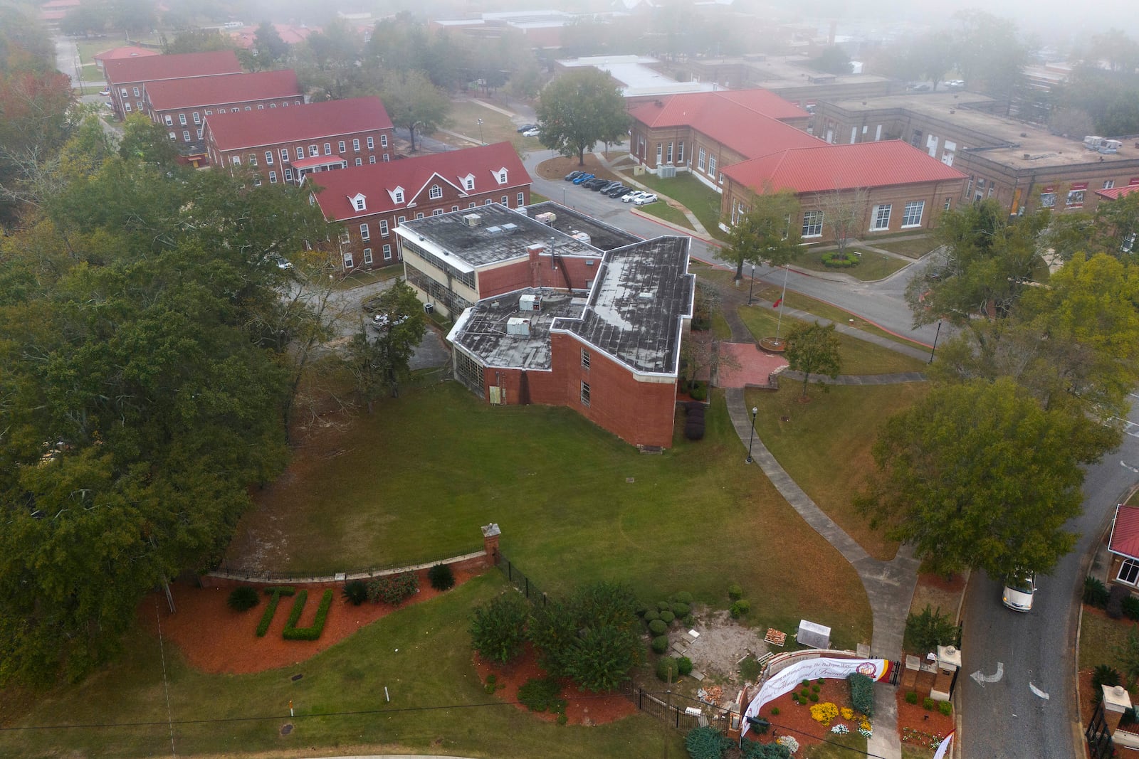 The campus of Tuskegee University is seen Monday, Nov. 11, 2024, in Tuskegee, Ala. (AP Photo/Mike Stewart)