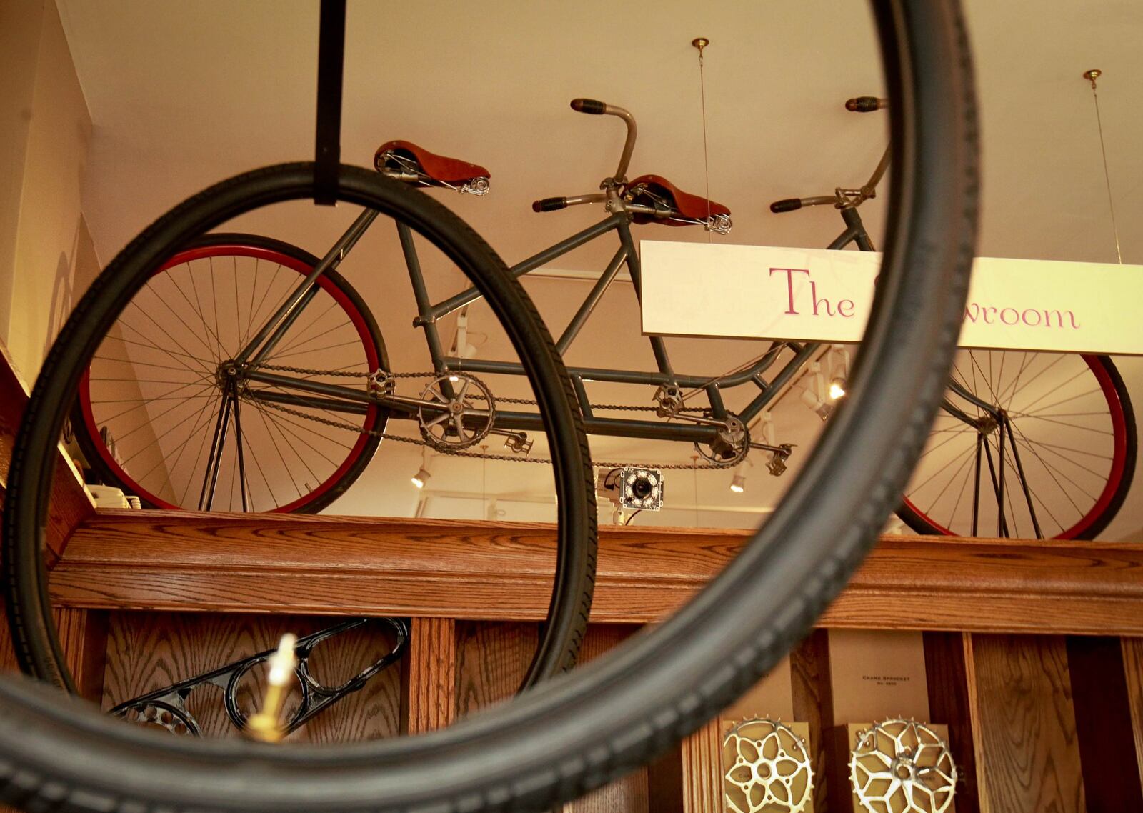 The Showroom area of the Wright Cycle Company on Williams Street. President Barack Obama proposes cutting funding to the National Park Service’s Heritage Areas by $11 million. It’s not clear how that would impact the National Aviation Heritage Area in southwest Ohio, which includes the Wright Cycle shop. JIM WITMER / STAFF