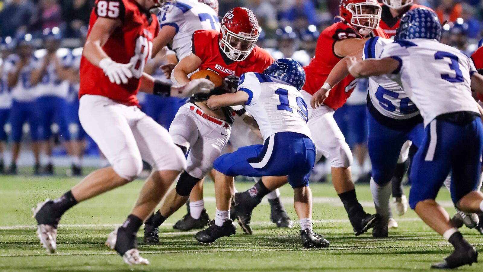 Milton-Union High School senior Michael Elam runs the ball during their game against Brookville on Friday, Nov. 11, 2022 at Xenia's Doug Adams Stadium. The Bulldogs won 38-6. CONTRIBUTED PHOTO BY MICHAEL COOPER