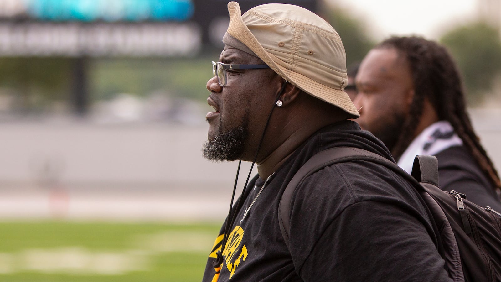 Former Meadowdale star Derrick Shepard coached his first game for the Lions on Saturday at Welcome Stadium.