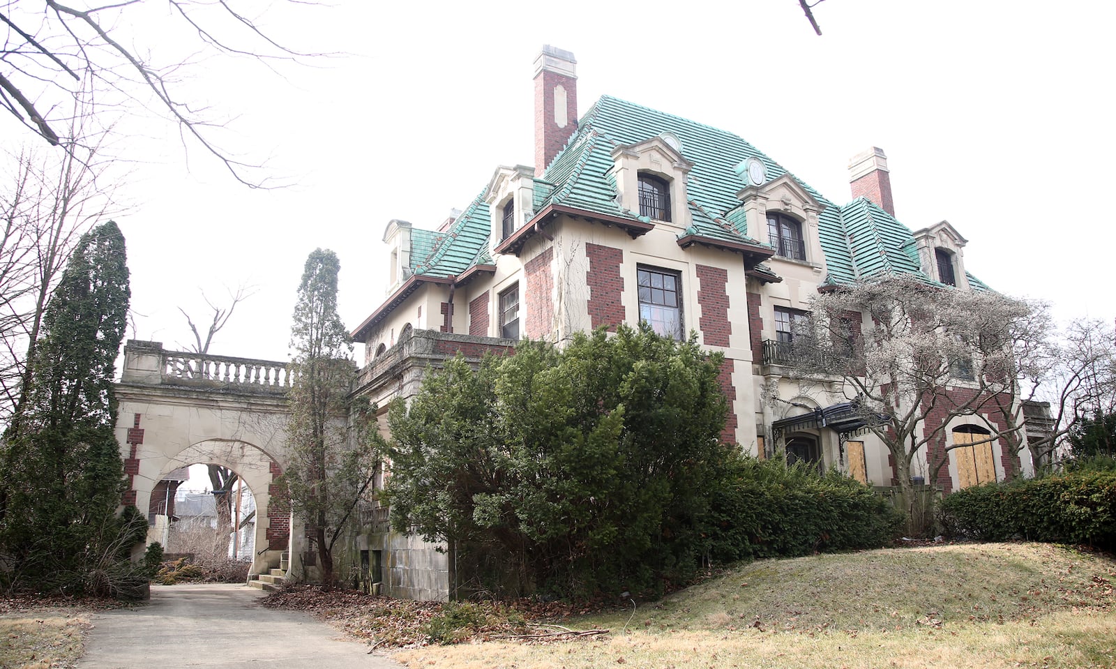 The Traxler Mansion, located at 42 Yale Ave. in the Dayton View Historic District, was built around 1910 for Louis Traxler, a Dayton department store owner. The elegant 10,000 square-foot home was built in the French Chateauesque style, the same concept as the storied Biltmore House on the Biltmore Estate in Ashville, NC. Preservation Dayton Inc. had hoped to save the home. LISA POWELL / STAFF