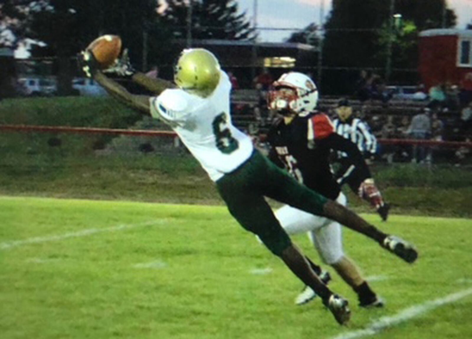 Catholic Central senior cornerback and receiver Mykah Eichie had an interception against Triad last season. HANDOUT