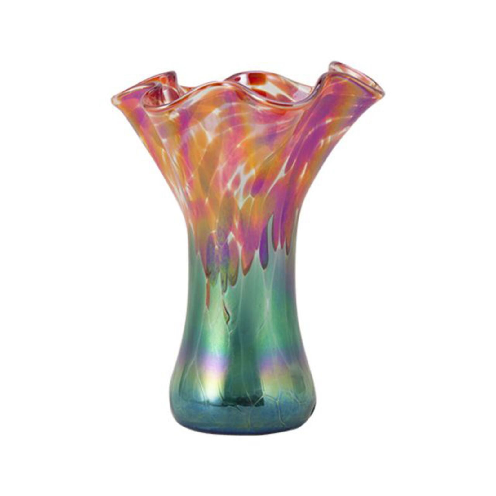 Poppies Mini Ruffle Vase by Glass Eye Studio: $59 Make a sweet statement with this handmade vase, created by Glass Eye Studio in Seattle, Washington. Ready for fresh cut florals or perfect to display by itself. Founded in 1978, Seattleâs Glass Eye Studio is one of the oldest and largest privately-owned hot shops in the country and has served as a training ground for some of the most famed glass artists of the Pacific Northwest. (Approximately 6" High)