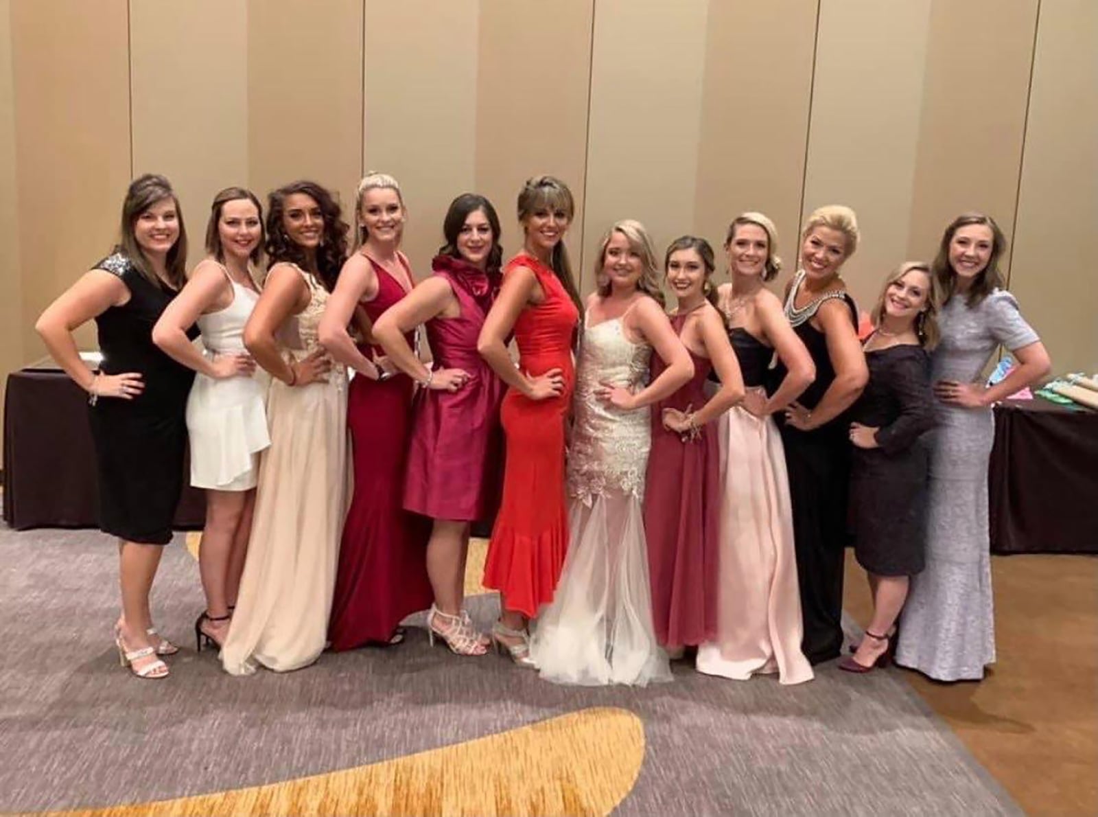 Tina Frantz (sixth from left in red) with her current and former sales directors on her Mary Kay team.
L-R Amanda Dahlman, Tayler Collier, Bre Holliday, Caitlyn Underwood, Christina King, Tina Frantz, Ciara Peyton Williams, Samantha Leon, Chelsey Burling, Kristin Erickson, Jenna Roberts, and Sydney