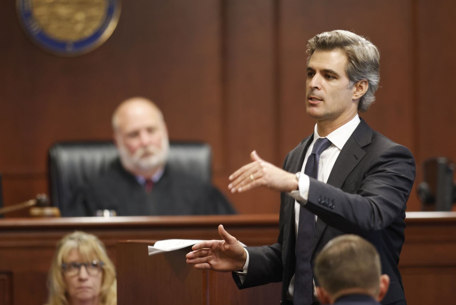 Defense attorney Charlie Rittgers addresses the jury Wednesday, Oct. 5 during opening statements in the Gurpreet Singh death penalty trial in Butler County Common Pleas Court. NICK GRAHAM/STAFF