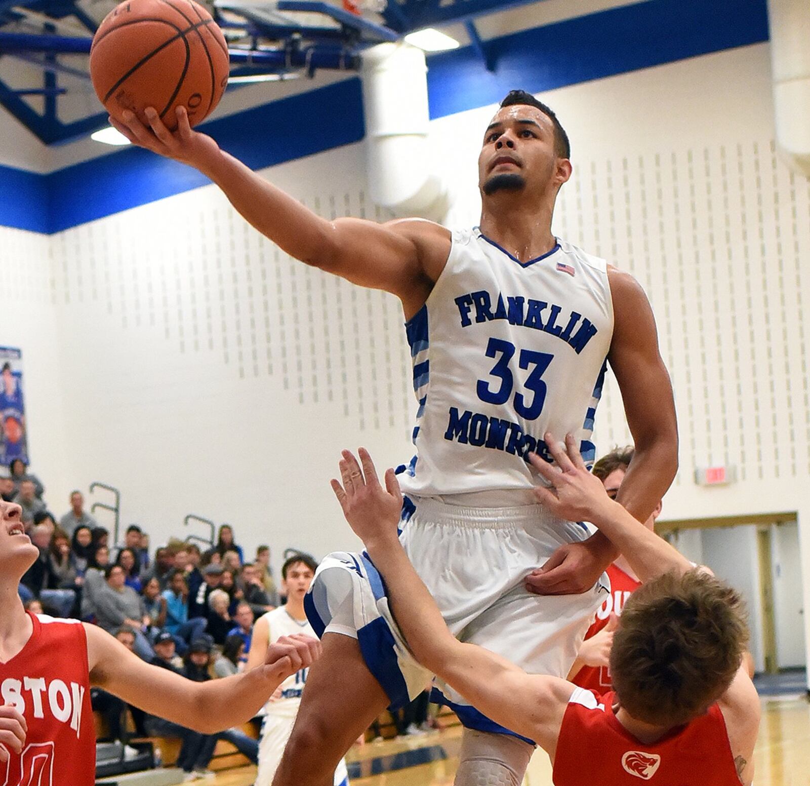 Franklin Monroe senior Ethan Conley scored a Jets’ record 54 points in a 92-80 defeat of visiting Houston on Saturday, Dec. 8, 2018. DALE BARGER / CONTRIBUTED