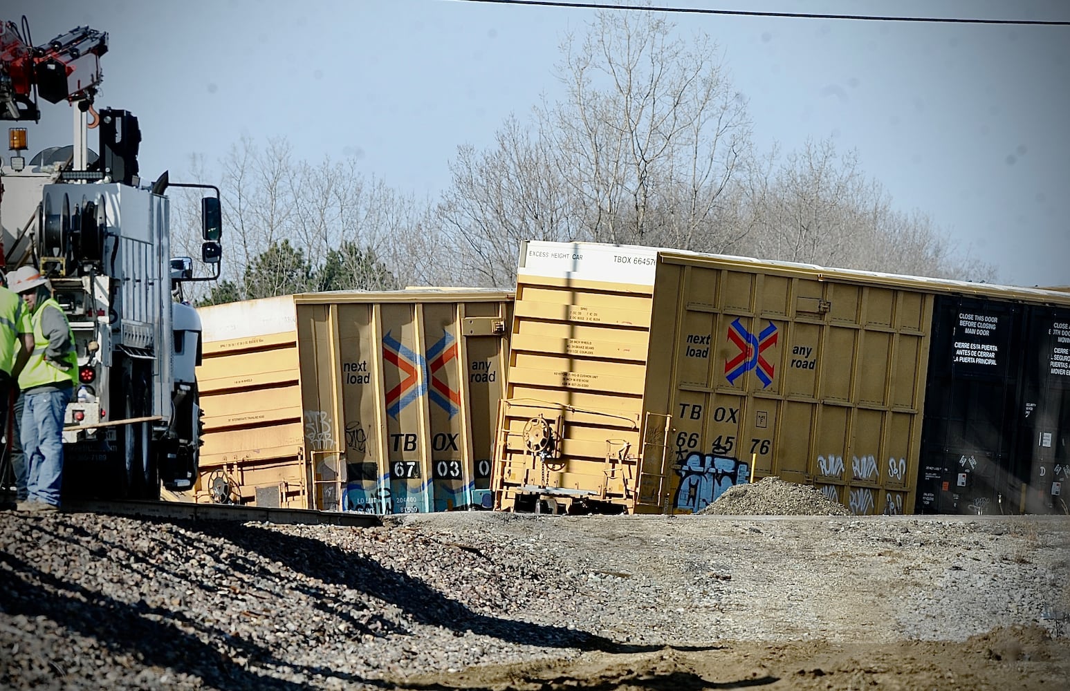 Cleaning up train derailment