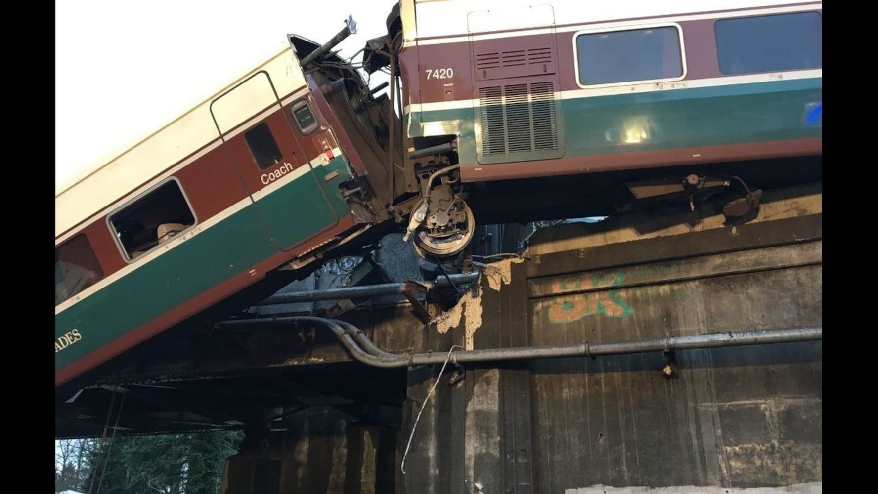 Photos: Amtrak train derails in Washington