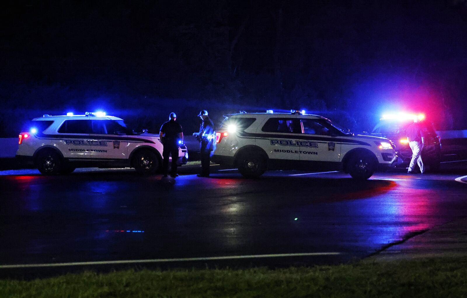 Middletown police are investigating a woman found dead on Verity Parkway near Access 3 Road after a hit and run crash Thursday night . NICK GRAHAM/STAFF