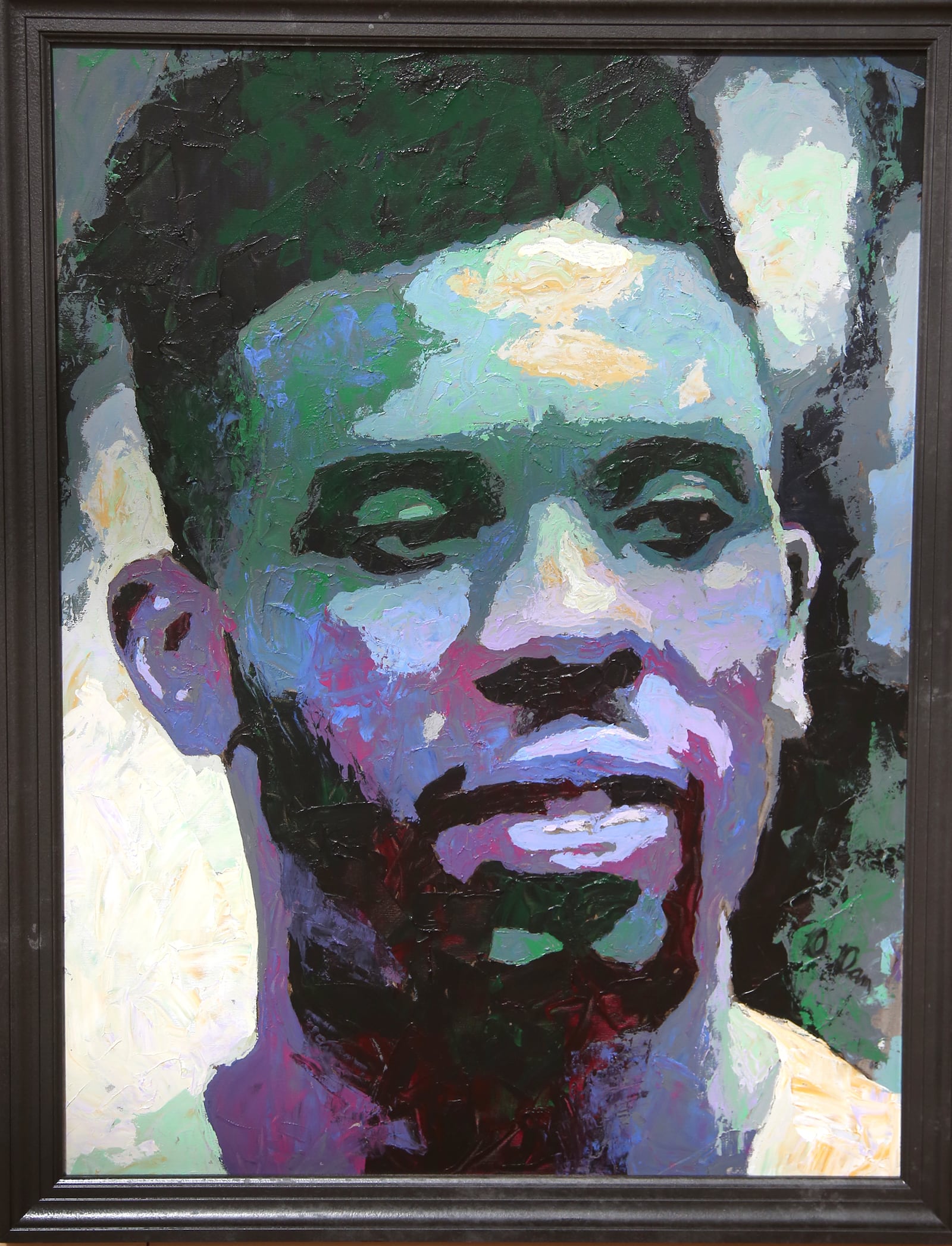 A portait of Noris Cole by artist Dwayne Daniel. This piece is on display in the Dayton Skyscrapers 2020 Visual Voices art exhibition at the Schuster Center Wintergarden. LISA POWELL / STAFF