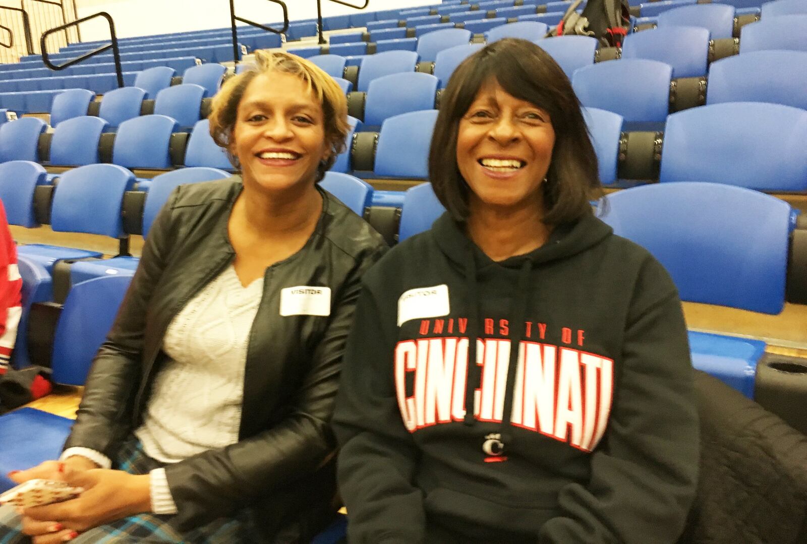 Tracy Arrington (left) and Gustelia Scott, both aunts, attend Samari Curtis’ signing to play basketball at the University of Cincinnati at Xenia High School on Wednesday, Nov. 14, 2018. MARC PENDLETON / STAFF