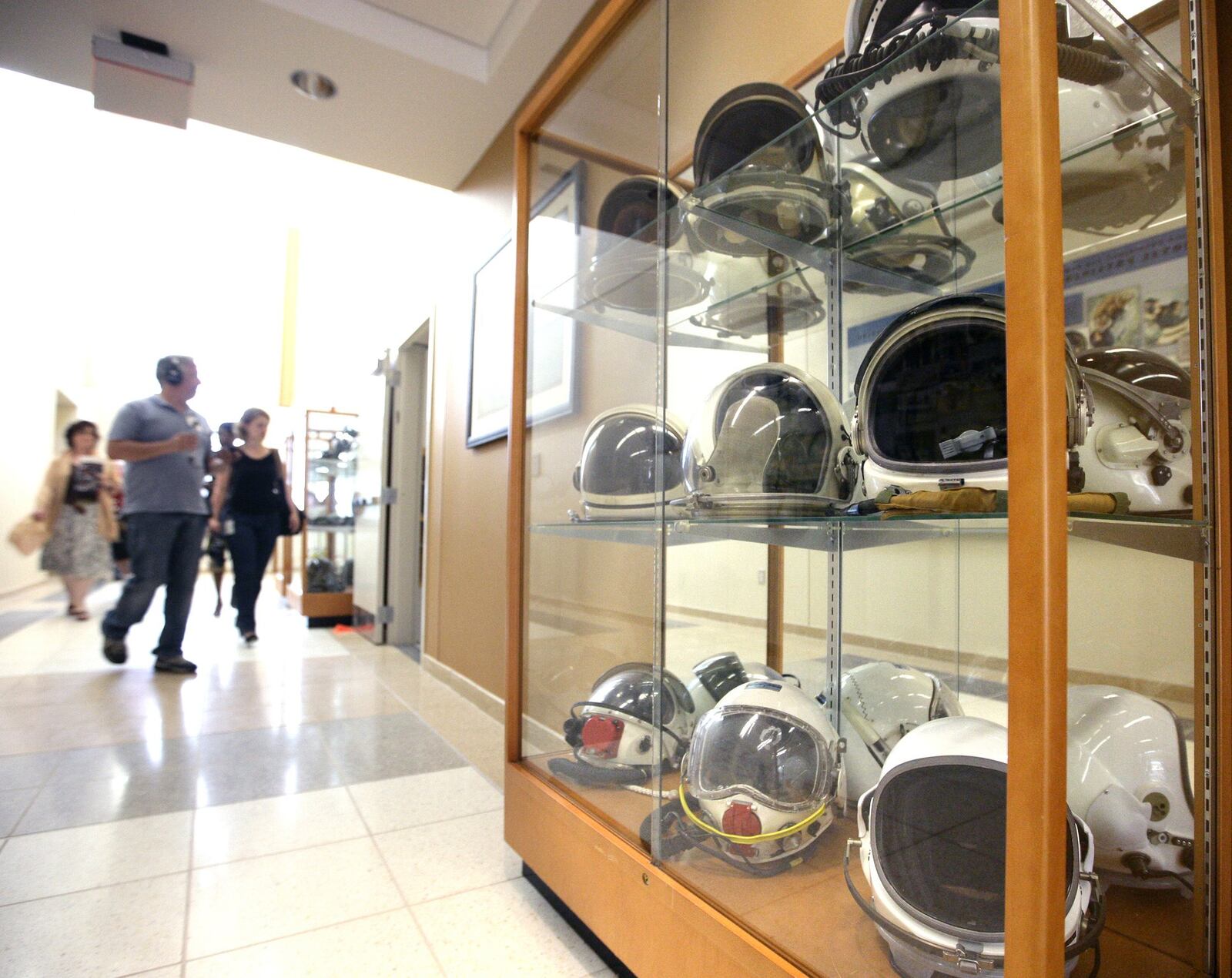 A history of Air Force space flight helmets is on display in the Air Force Research Lab’s 711th Human Performance Wing at Wright-Patterson Air Force Base. AFRL projects helped advance rocket engines, space suits, helmets and parachute technology for the Apollo program. TY GREENLEES / STAFF