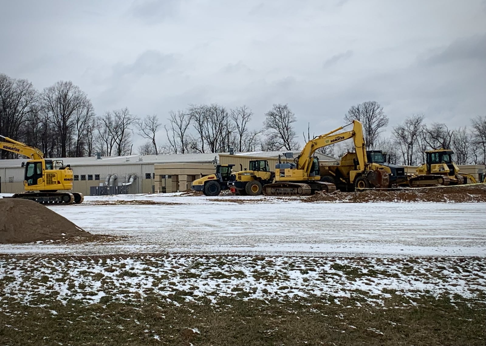 The scene outside the Greene County Adult Detention Center, where the Gene Fischer Correctional Center is being constructed in Xenia. LONDON BISHOP/STAFF