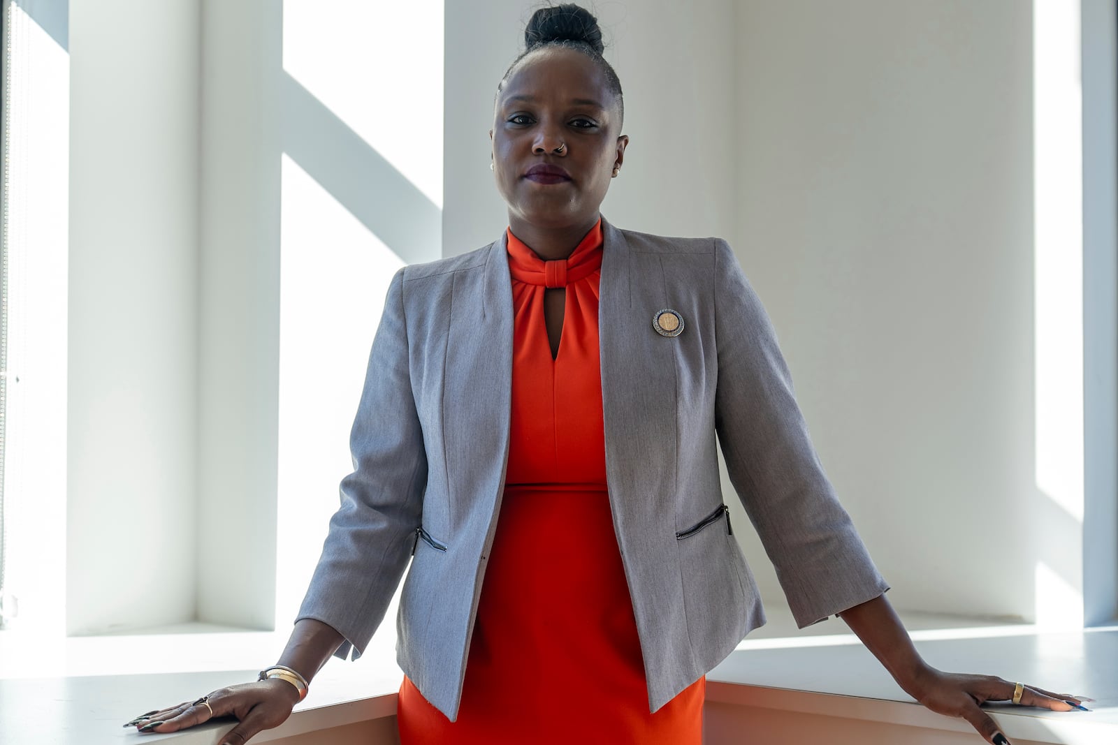 Virginia Democratic Del. Jackie Glass poses for a portrait, Thursday, Dec. 12, 2024, in Norfolk, Va. (AP Photo/Stephanie Scarbrough)