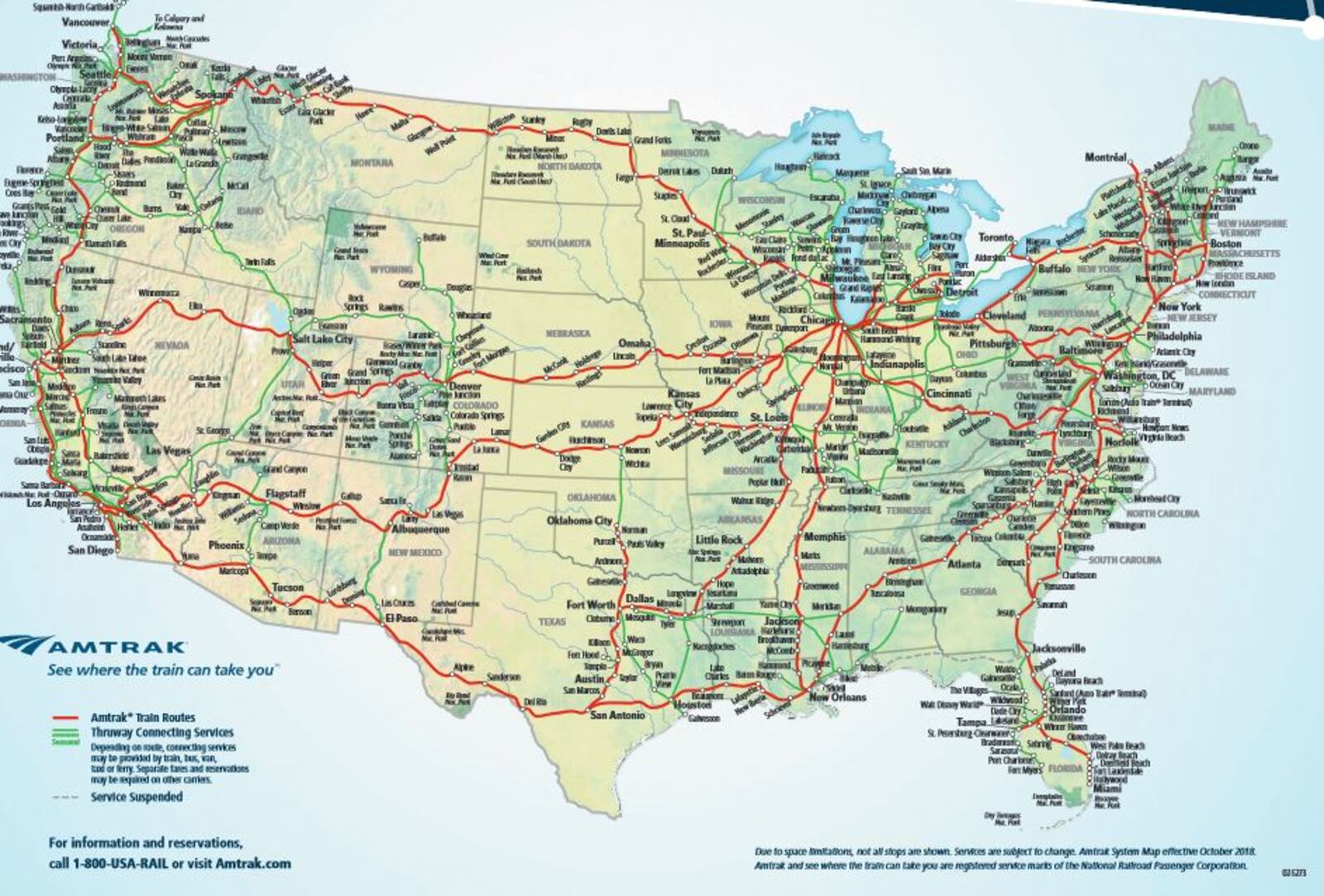 Amtrak's rail network. CONTRIBUTED