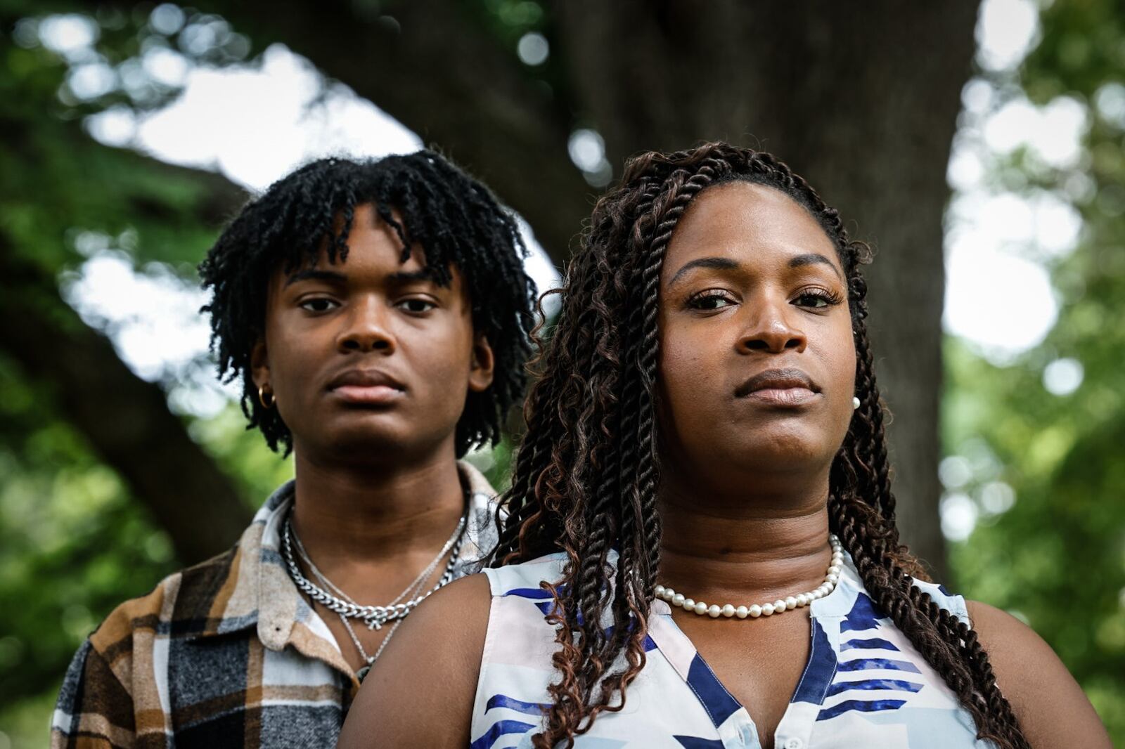 Niko Collier and his mother, Marcy Walker, worked through mental health issues Niko felt after his father died by suicide. JIM NOELKER/STAFF