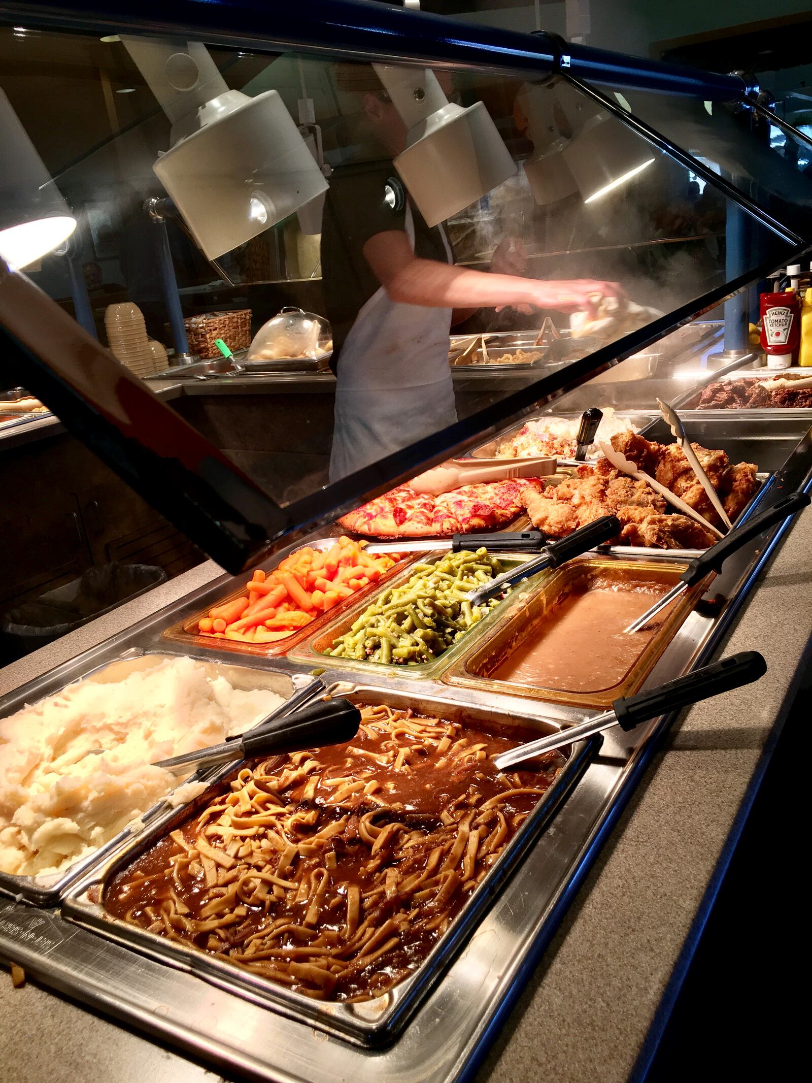 Rob's Hot Bar at Rob's Restaurant in Brookville is filed with home style delights. Photo by Amelia Robinson