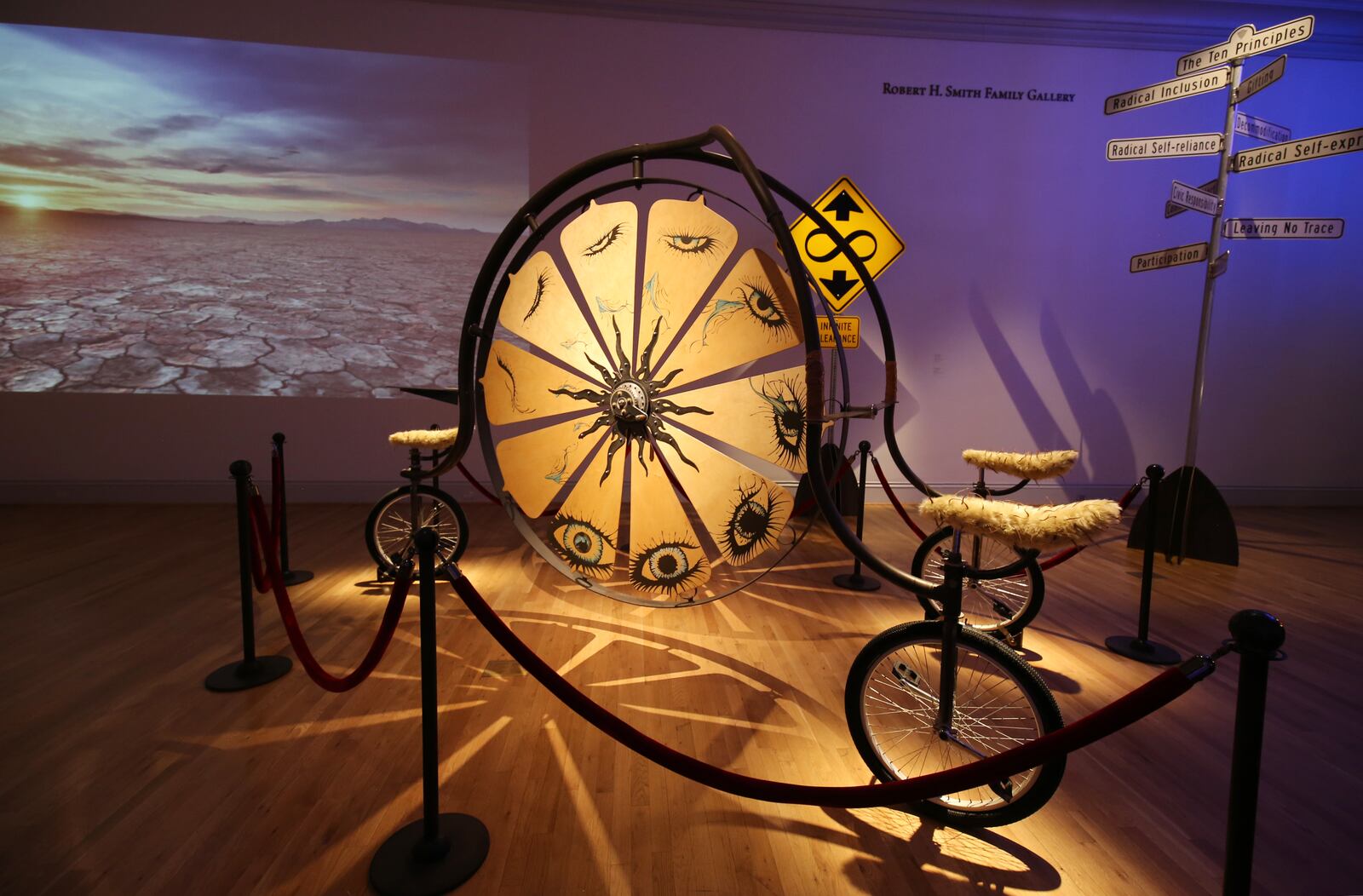 “No Spectators: The Art of Burning Man” was produced in collaboration with the Burning Man Project, the nonprofit organization responsible for producing the annual Burning Man event in Black Rock City, Nevada, and is a traveling Smithsonian exhibit that will be on view at the Cincinnati Art Museum in 2019. Richard Wilks, Evotrope, 2009. Photo by Libby Weiler.