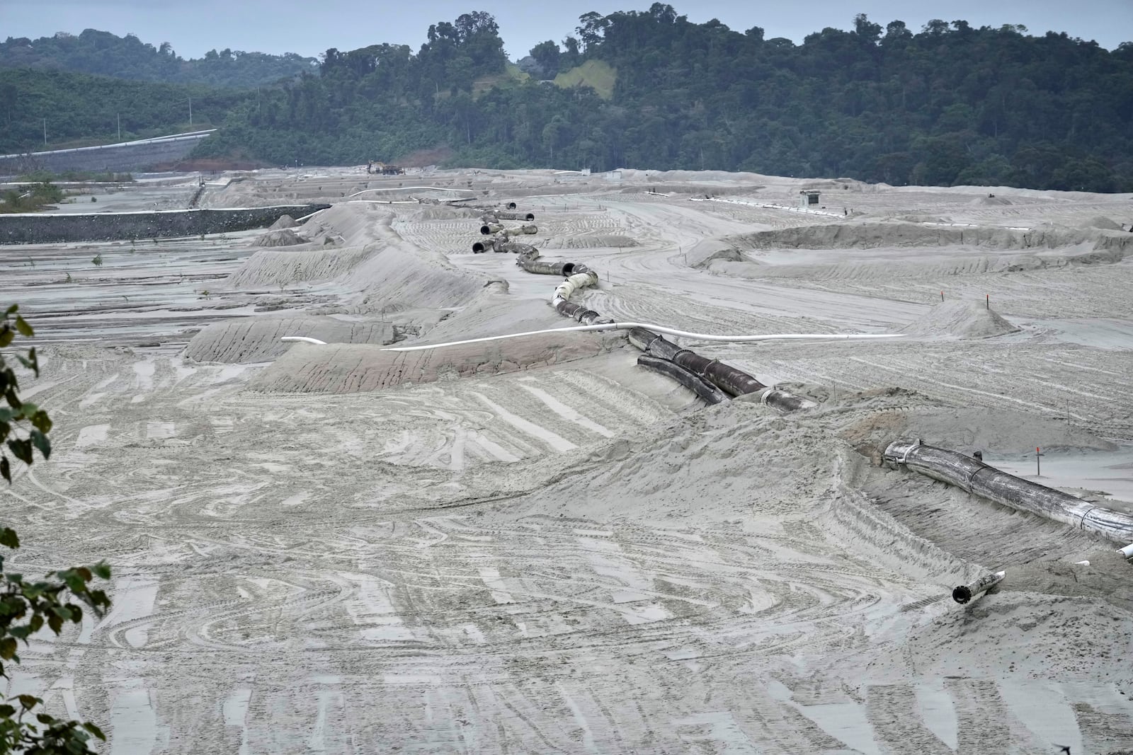 Deposits of waste rock lay at the Cobre Panamá copper mine, owned by Canada's First Quantum Minerals, which was closed after Panama's Supreme Court ruled that the government concession was unconstitutional in Donoso, Panama, Friday, March 21, 2025. (AP Photo/Matias Delacroix)