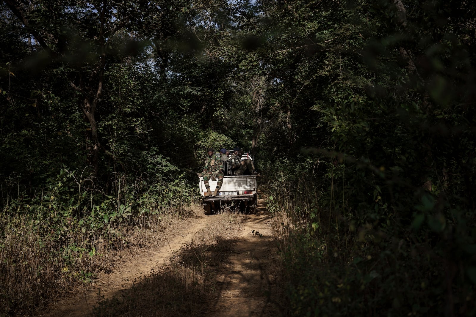 Members of the Lion Intervention Brigade conduct a patrol at Niokolo Koba National Park, Senegal on Tuesday, Jan. 14, 2025. (AP Photo/Annika Hammerschlag)