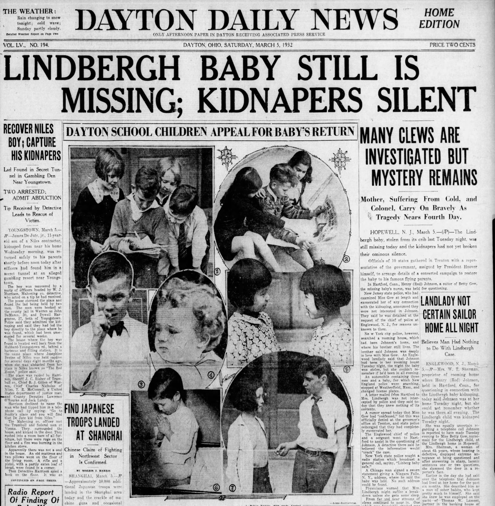 Dayton Daily News Mar. 5, 1932. DAYTON DAILY NEWS ARCHIVES