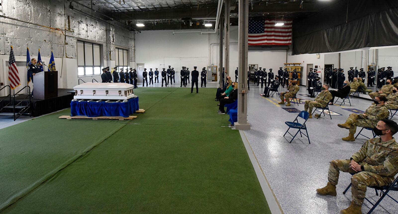 A graduation ceremony takes place April 20 for 28 new Air Force ceremonial guardsmen at Wright-Patterson Air Force Base. U.S. AIR FORCE PHOTO/TY GREENLEES