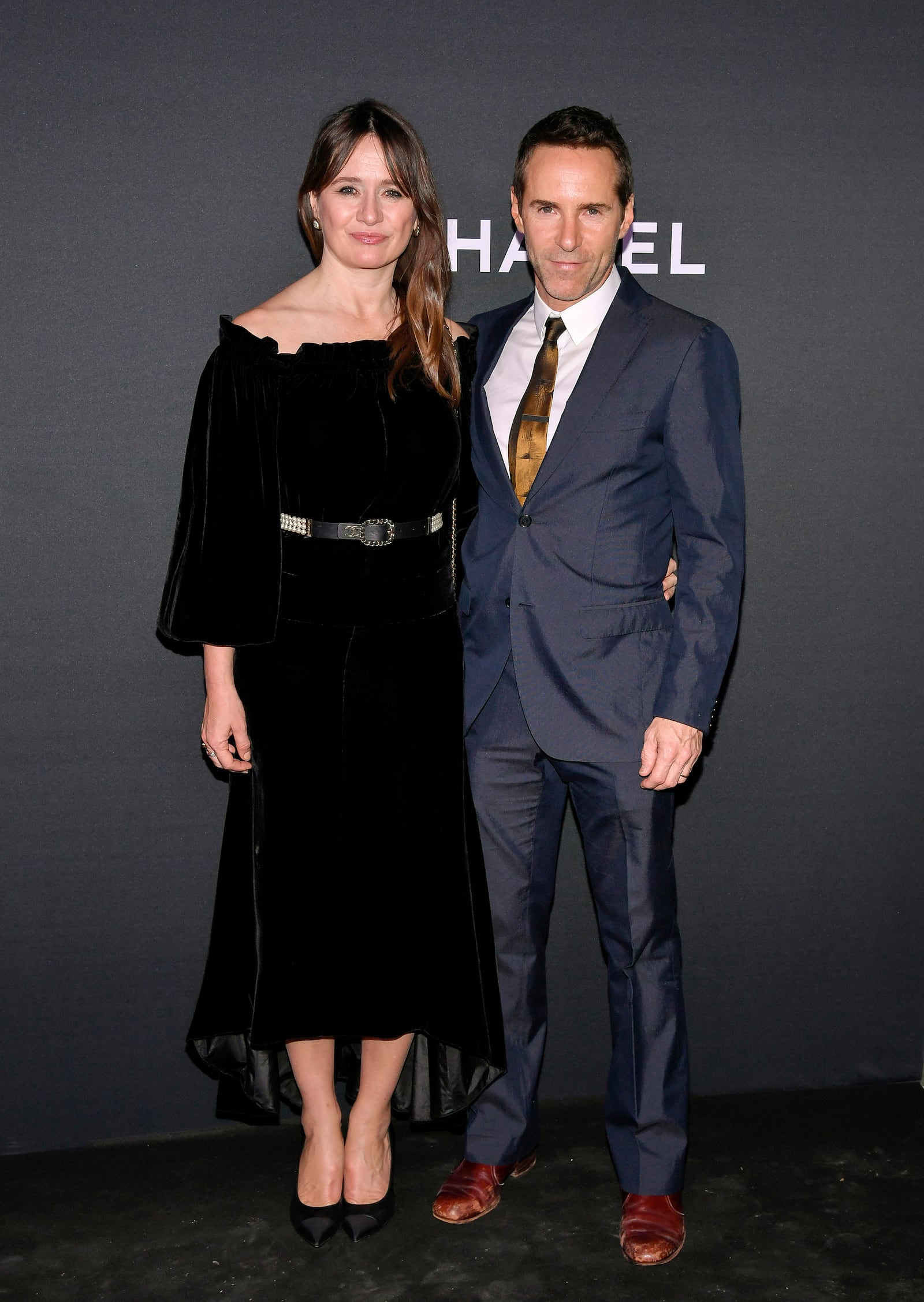 Emily Mortimer, left, and Alessandro Nivola attend the 16th annual Museum of Modern Art Film Benefit, presented by Chanel, honoring Samuel L. Jackson on Wednesday, Oct. 23, 2024, in New York. (Photo by Evan Agostini/Invision/AP)