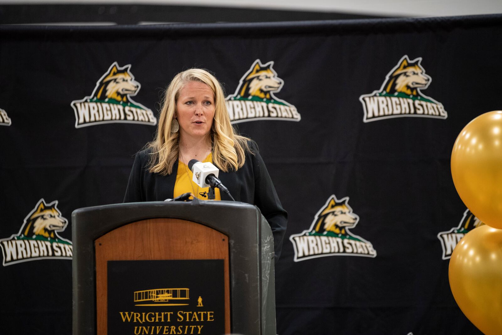 Kari Hoffman was introduced as the new women's basketball coach at Wright State on Friday, May 21, 2021. Erin Pence/Wright State Athletics