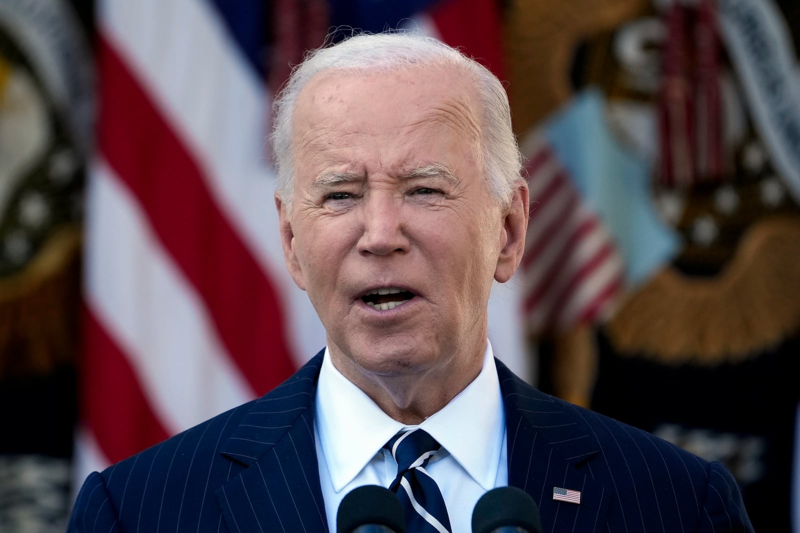 President Joe Biden speaks in the Rose Garden of the White House in Washington, Thursday, Nov. 7, 2024. (AP Photo/Susan Walsh)