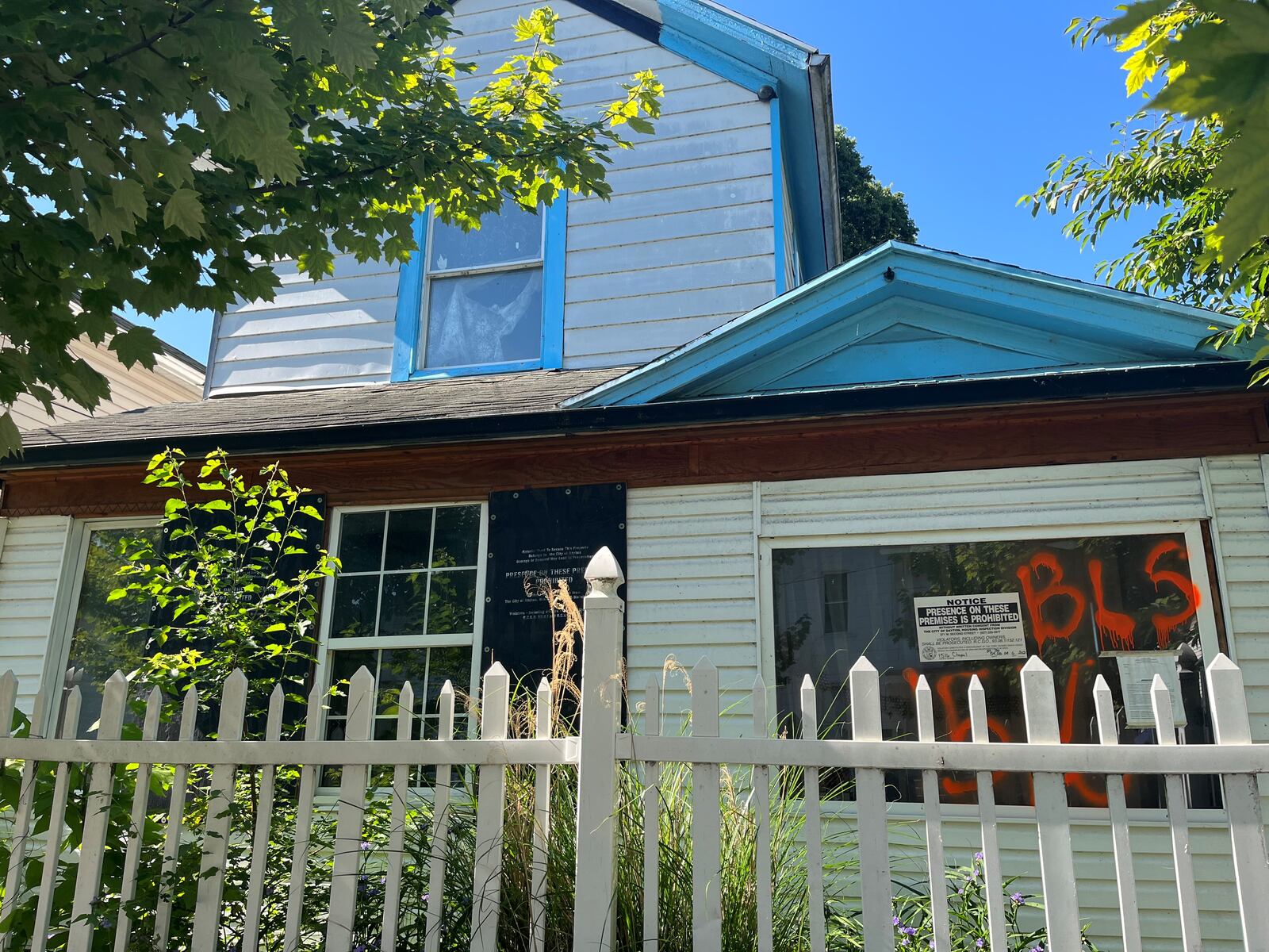 The home at 1516 Chapel Street before it was torn down on Tuesday. CORNELIUS FROLIK / STAFF