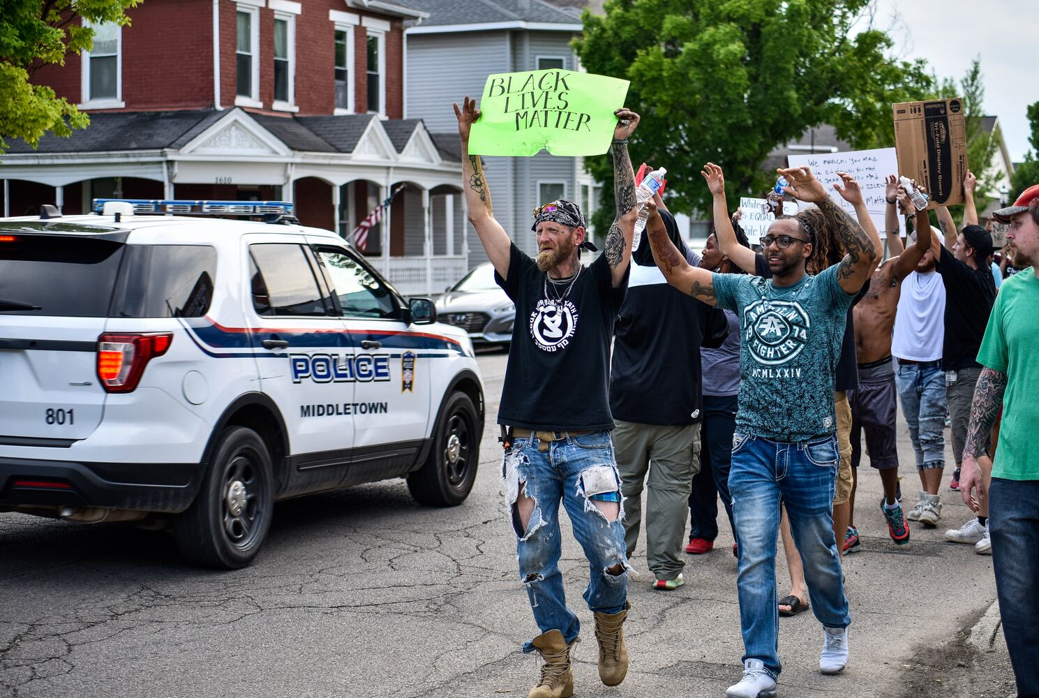 Crowd gathers for peaceful protest and march in Middletown