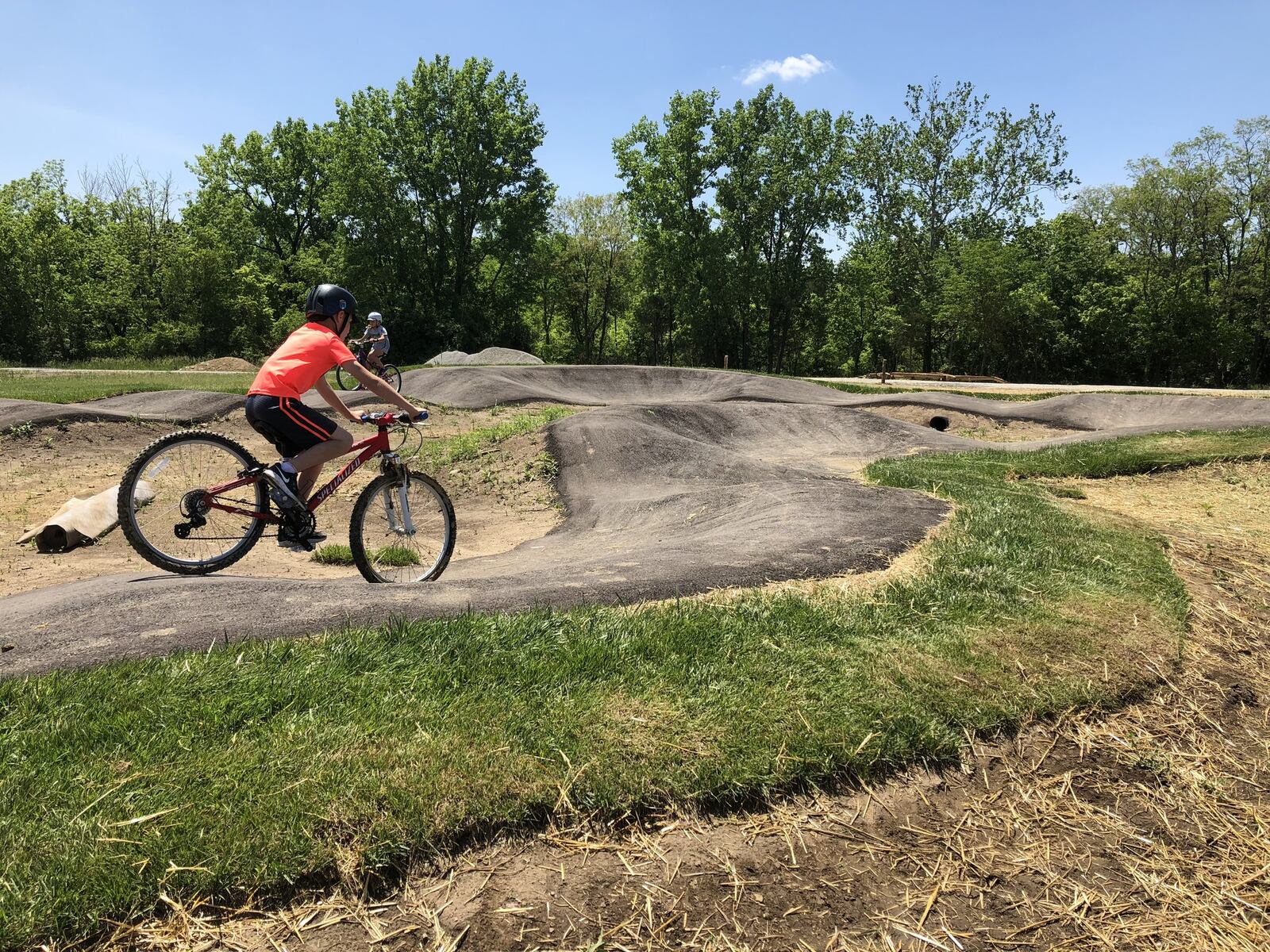 Riders get a preview of the new bike park opening in June in Lebanon.