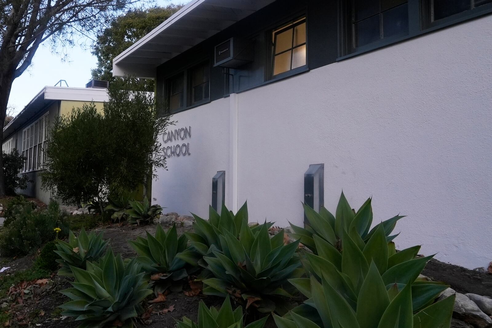 Canyon Charter Elementary School remains closed Wednesday, Jan. 22, 2025, in Santa Monica, Calif., following nearby wildfires. (AP Photo/Brittany Peterson)