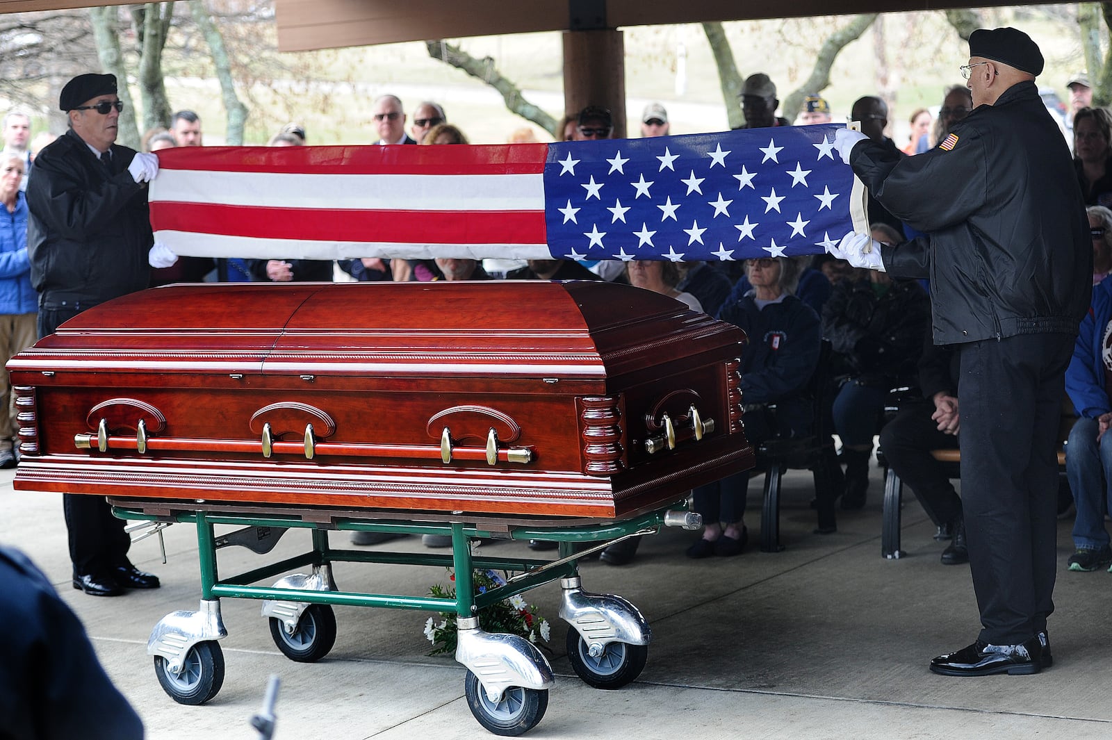 Capt. Leora V. Gray, a Vietnam veteran with no known relatives, was honored Monday, March 4, 2024 at the Dayton National Cemetery. Over one hundred people who did not know her attended to thank her for her service. MARSHALL GORBY\STAFF