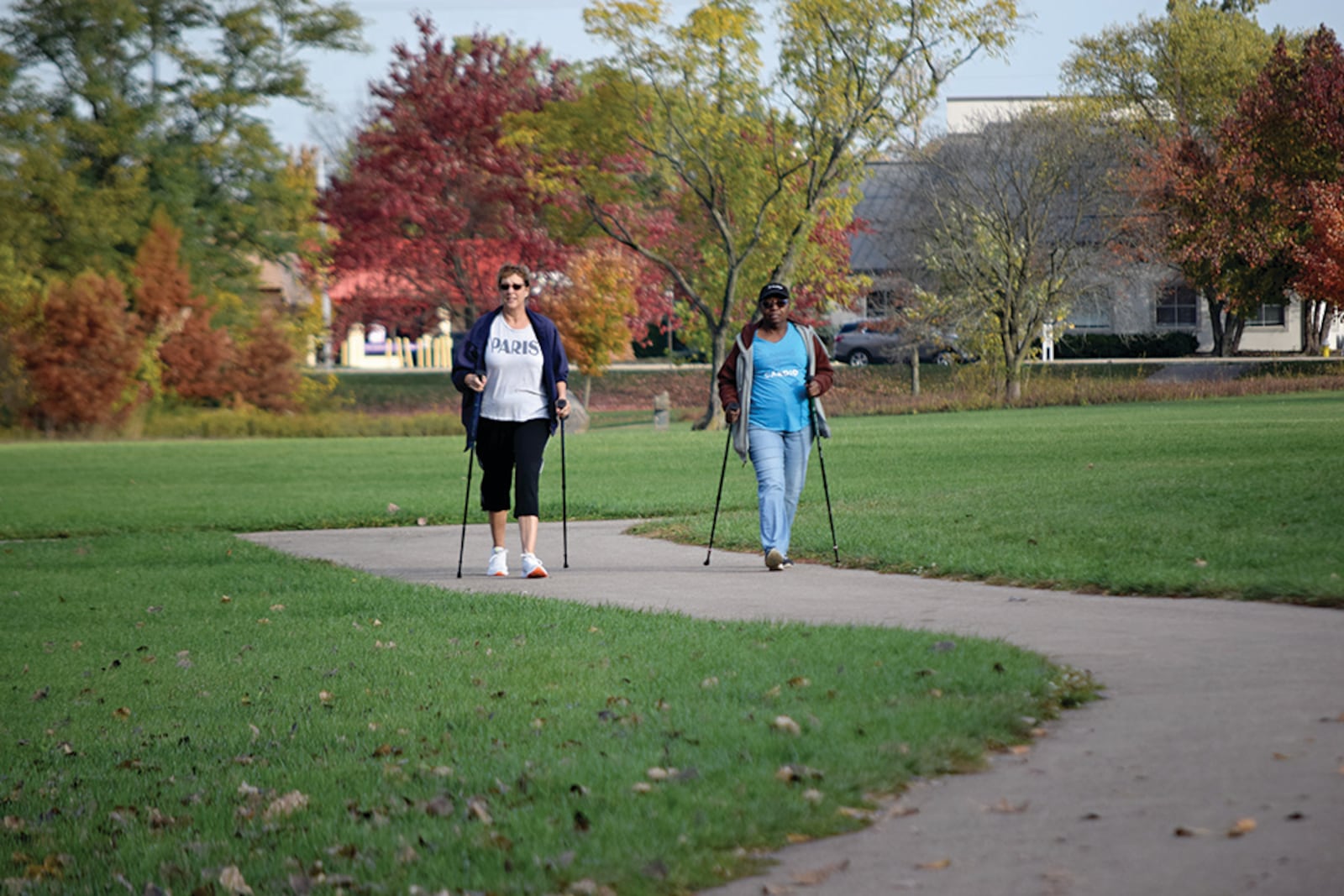 Trail Trekking participants at Centerville-Washington Park District's Oak Creek South Park. CONTRIBUTED