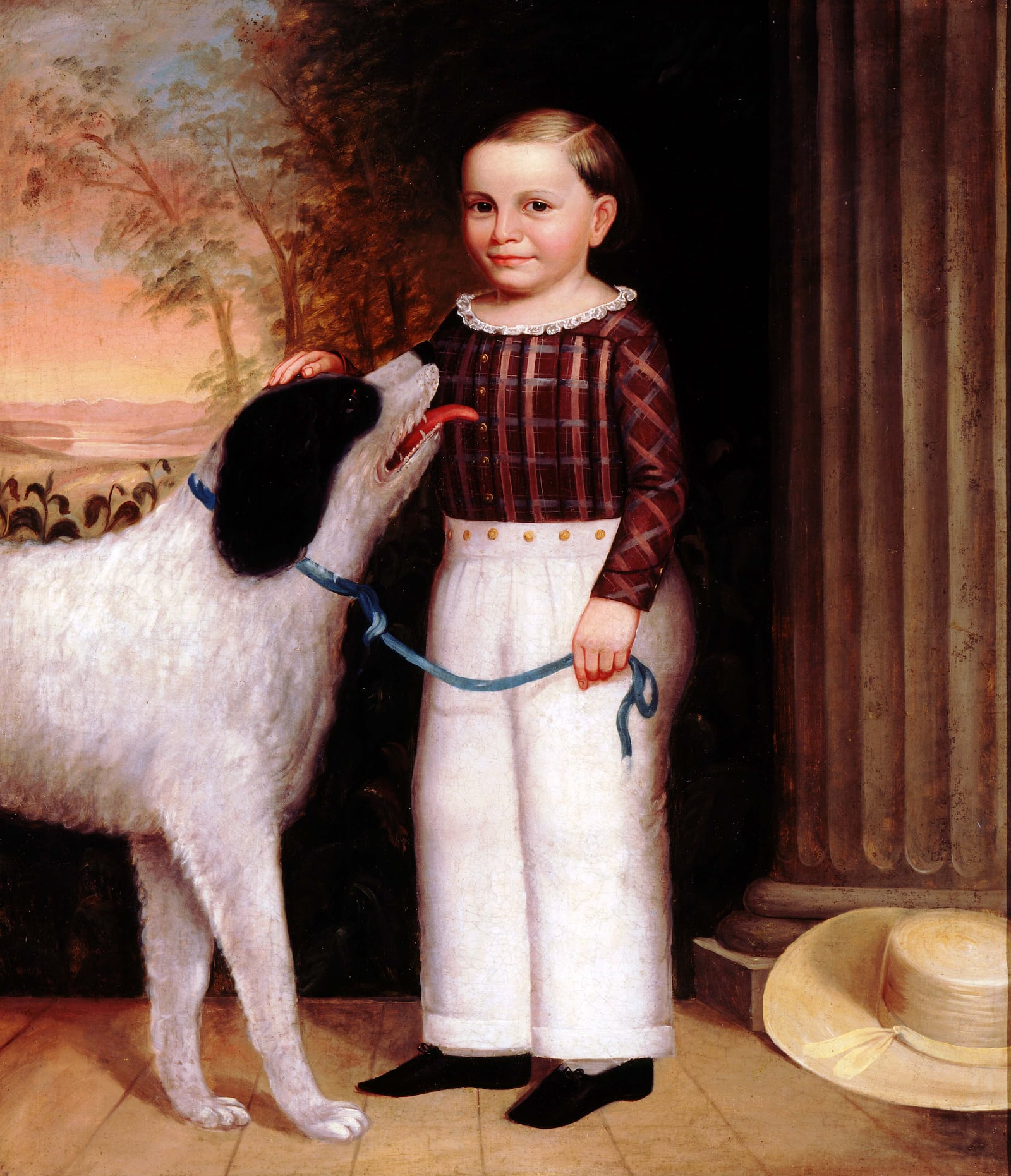 Dogs and cats will be featured in a DAI Focus exhibit. This is "Boy with Dog," by Charles Soule, Jr.