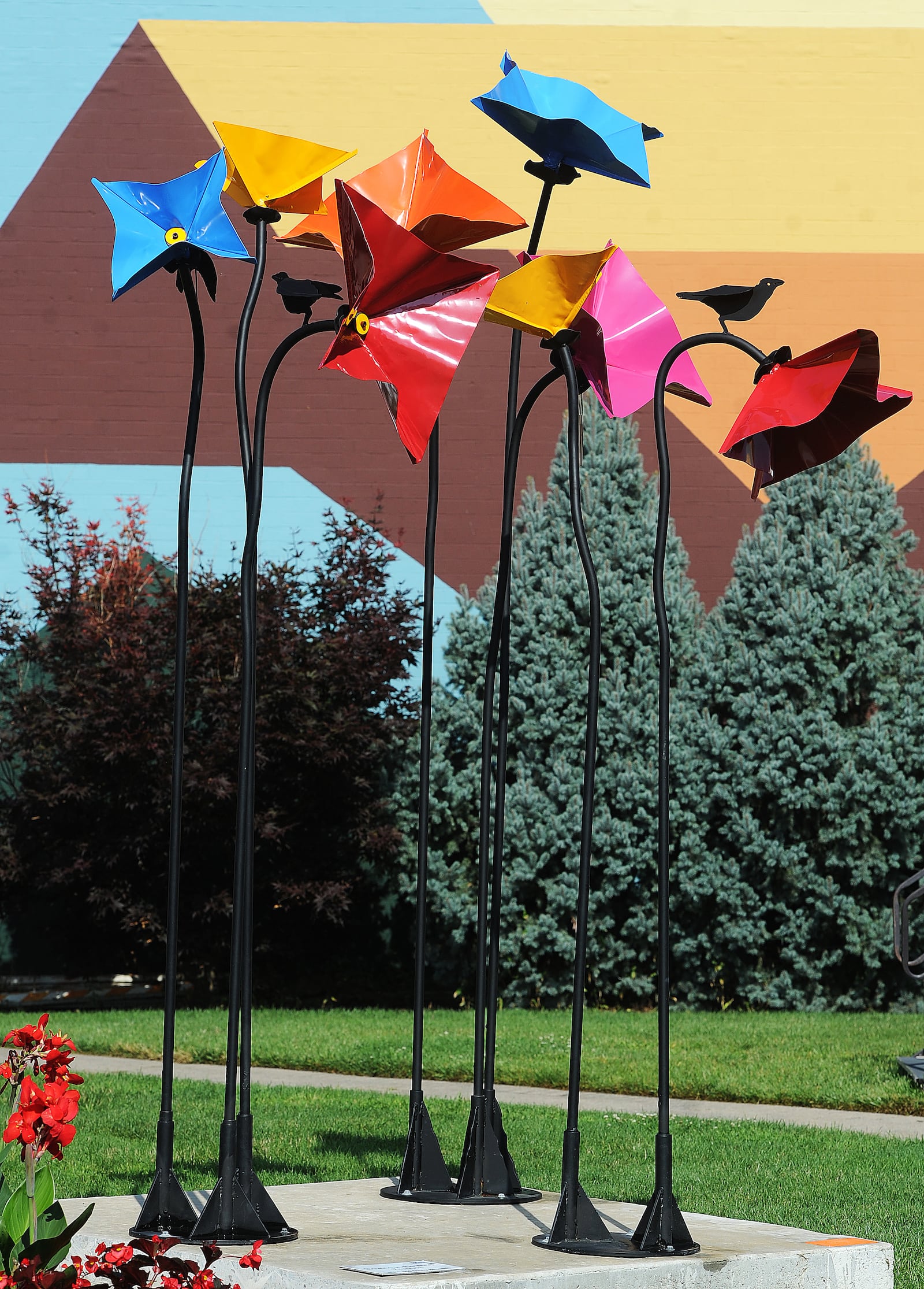 "Blowing in the Wind" by Sally Myers is one of 22 pieces of art on display in "Sculptures on the Square" in Troy. MARSHALL GORBY\STAFF