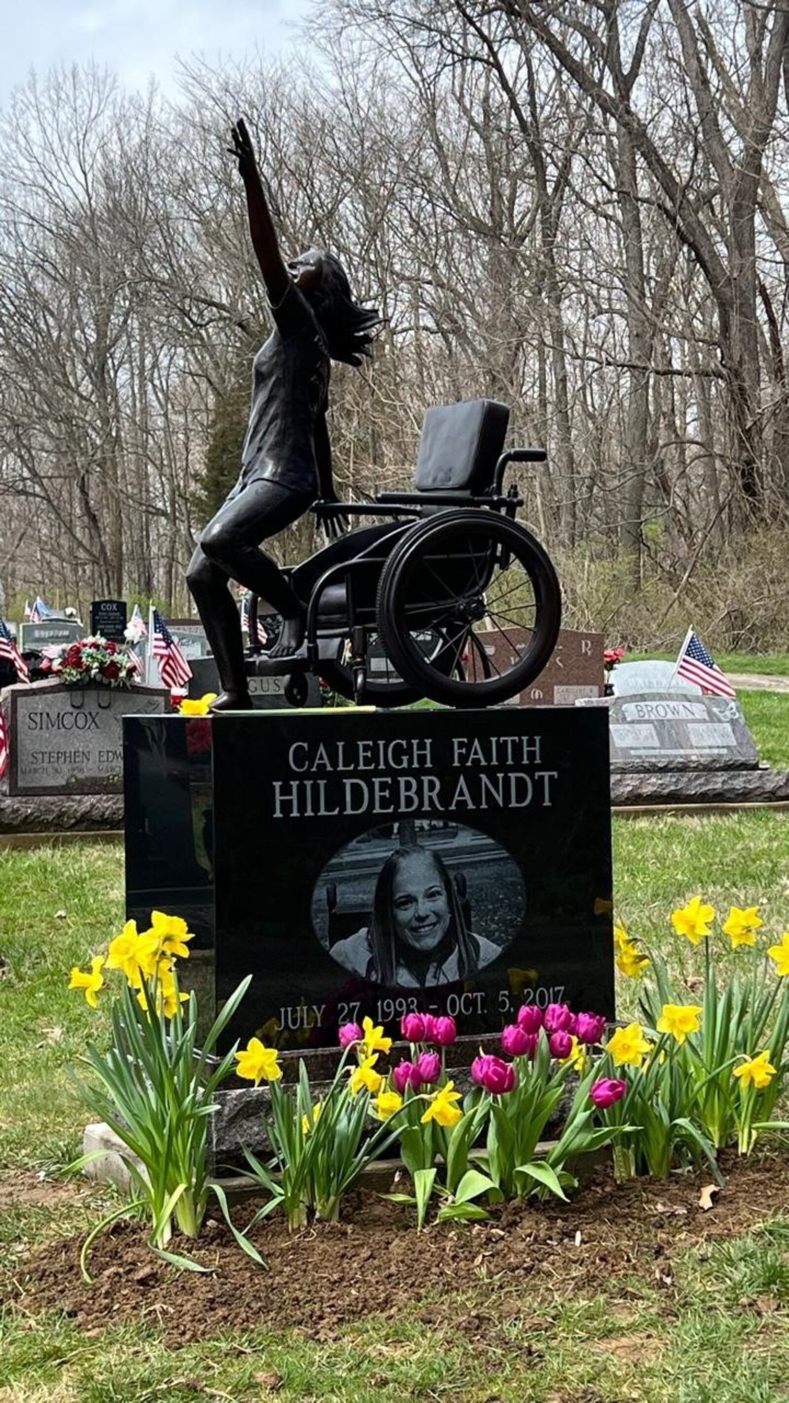 The stirring remembrance that was erected on Caleigh Hildebrandt’s grave in Bellbrook Cemetery a few days ago. CONTRIBUTED